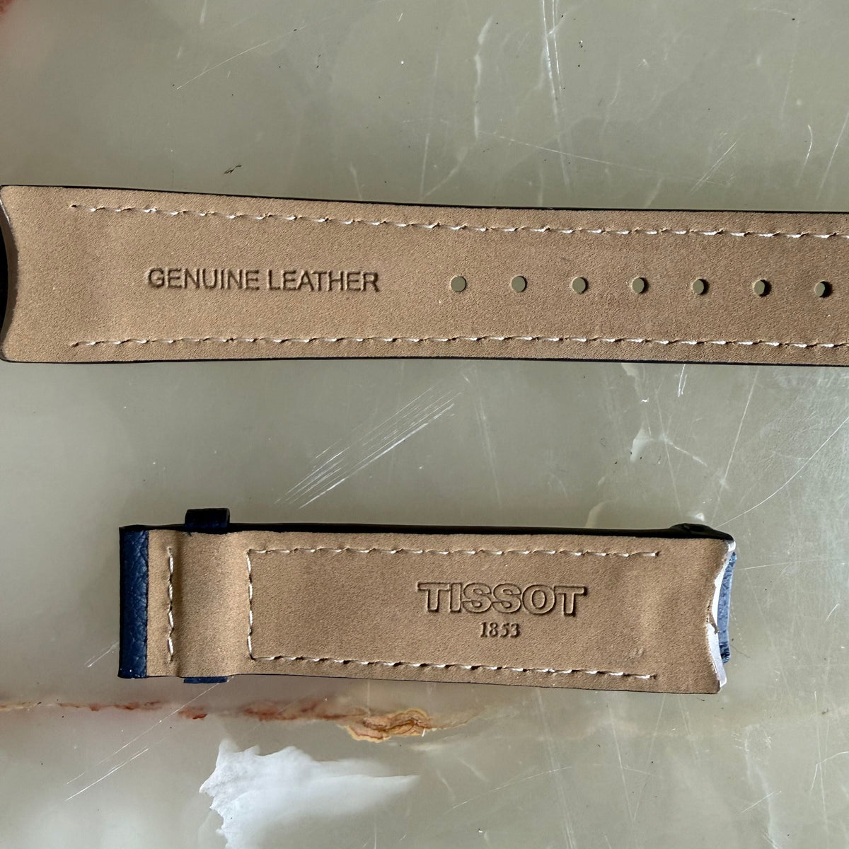 Authentic Tissot Blue Leather Watch Strap Band 20mm