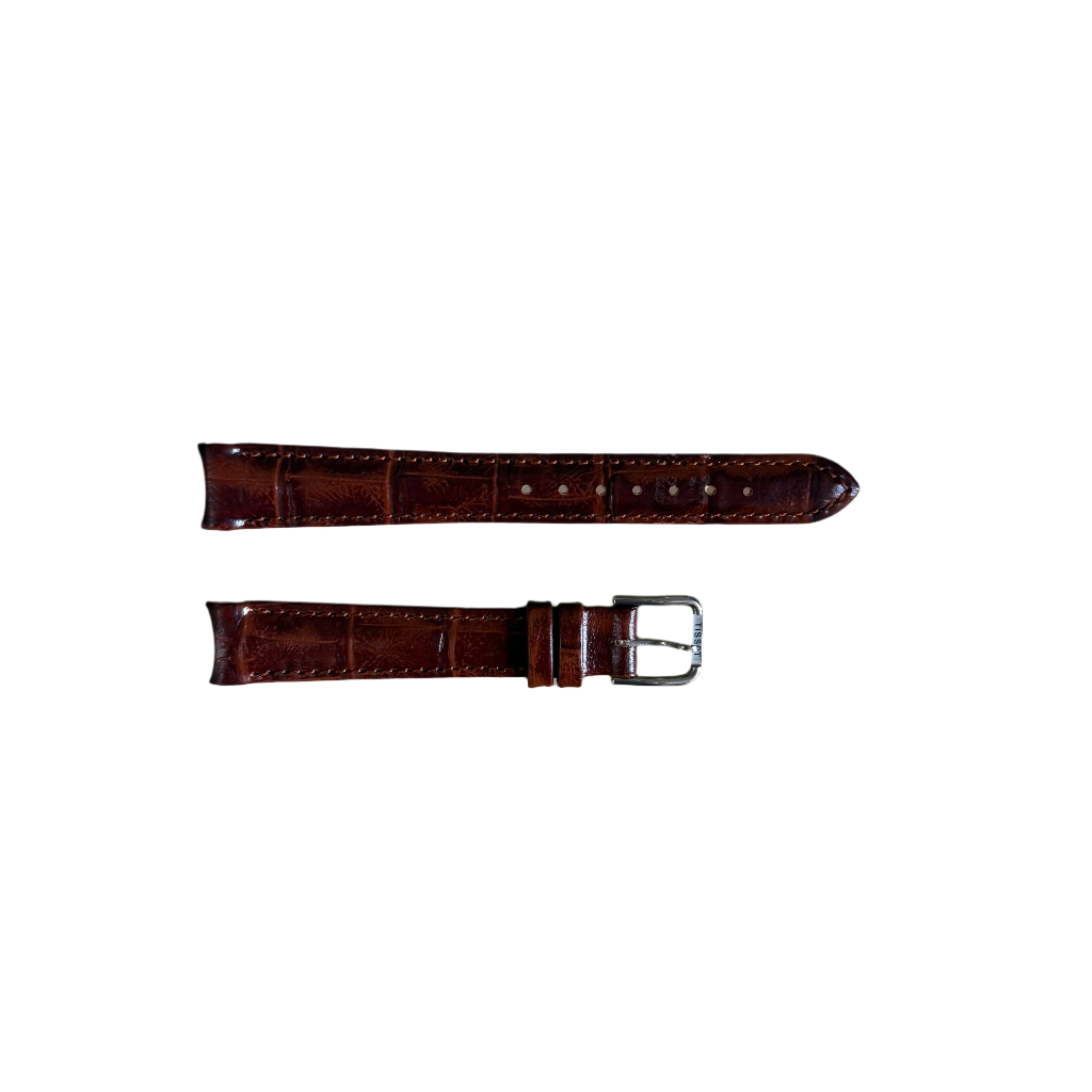 Authentic Tissot Brown Genuine Leather Watch Strap Band 14mm w Buckle T600013594