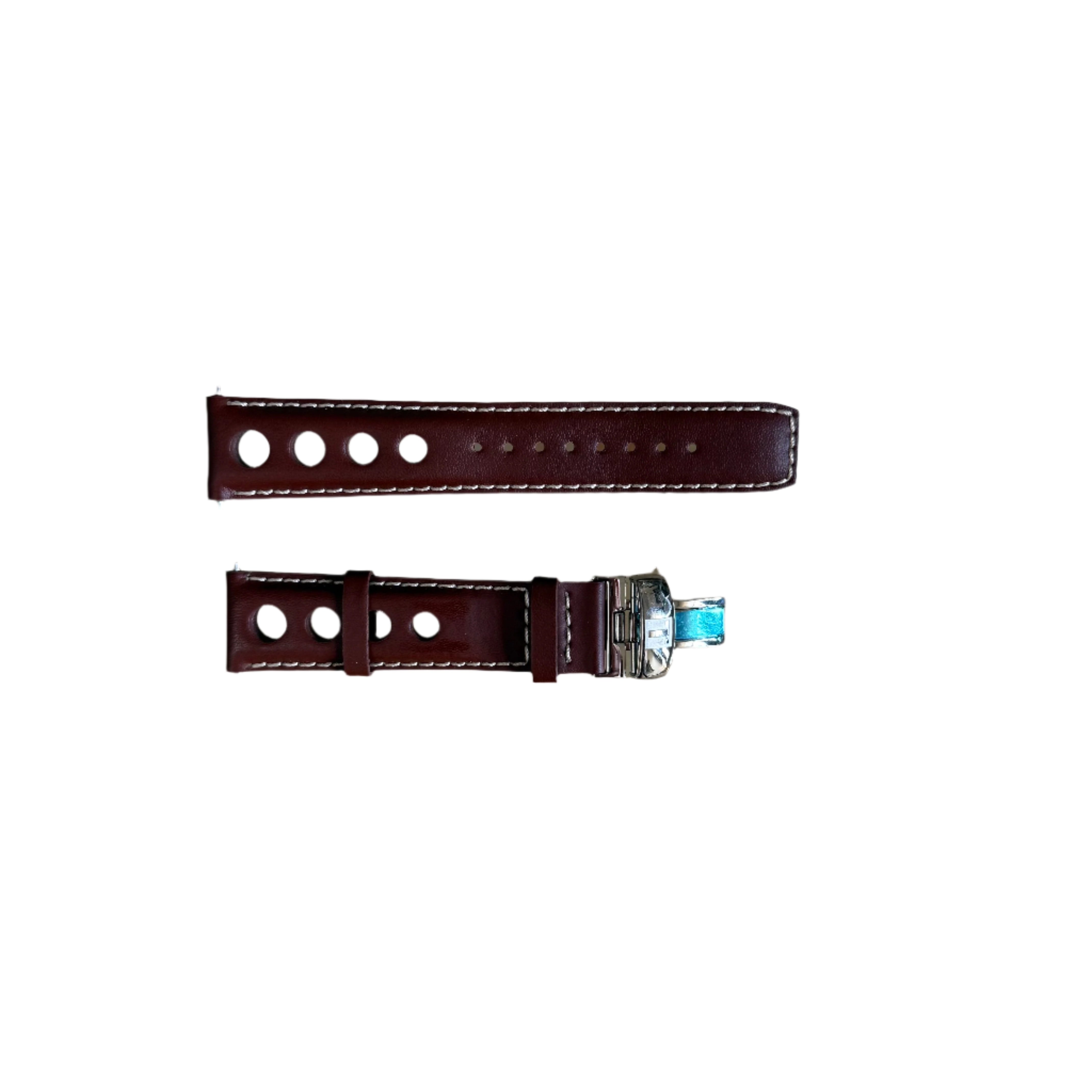 Authentic Tissot Brown Genuine Leather Watch Strap Band 20mm w Deployant Buckle