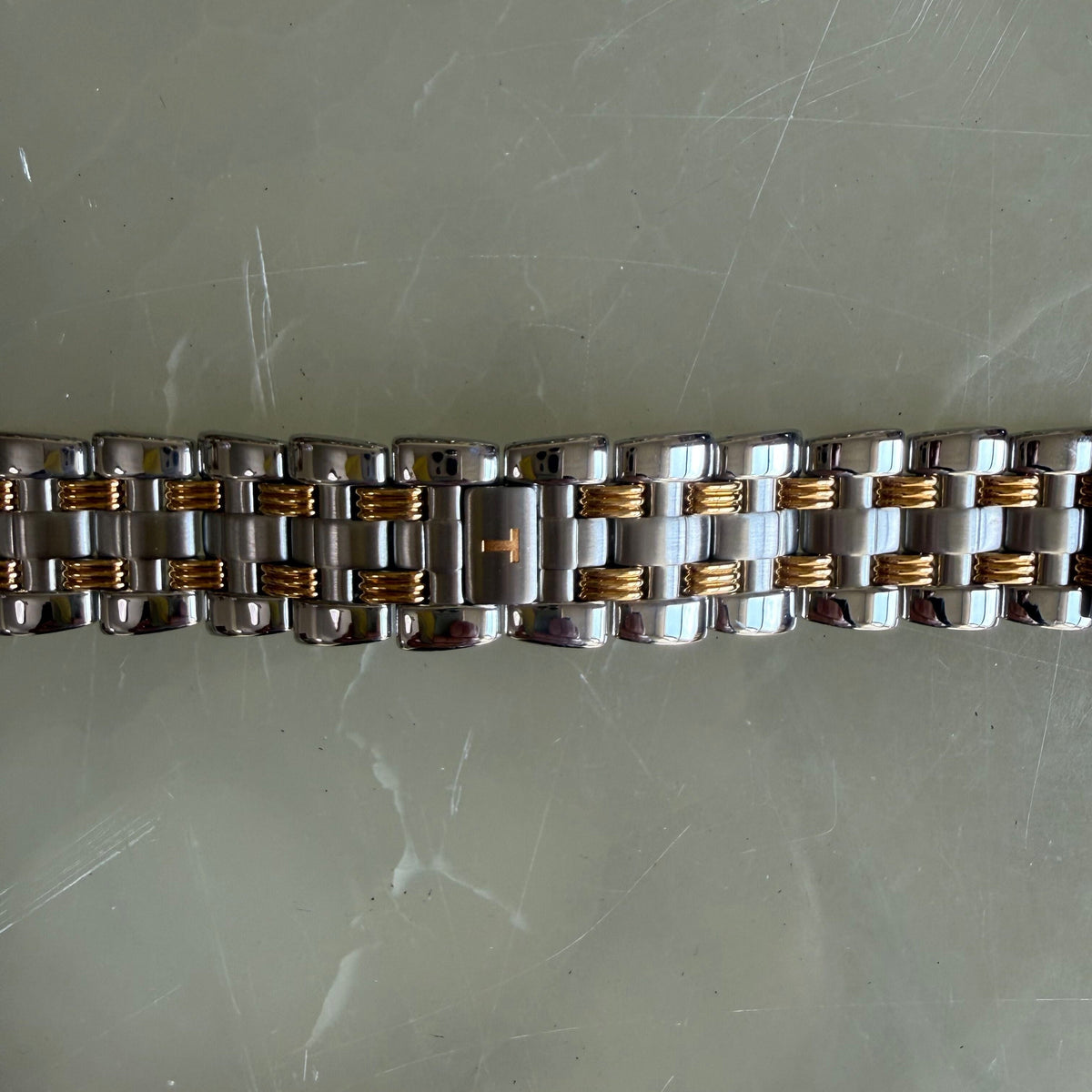 Authentic Tissot Two Tone Stainless Steel Watch Bracelet 18mm T605013827