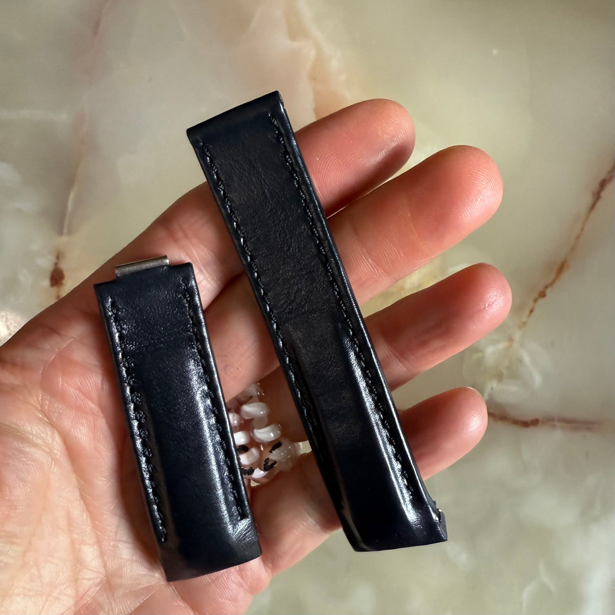 Authentic Tudor Black Leather Watch Strap Band 20mm 217-642-D