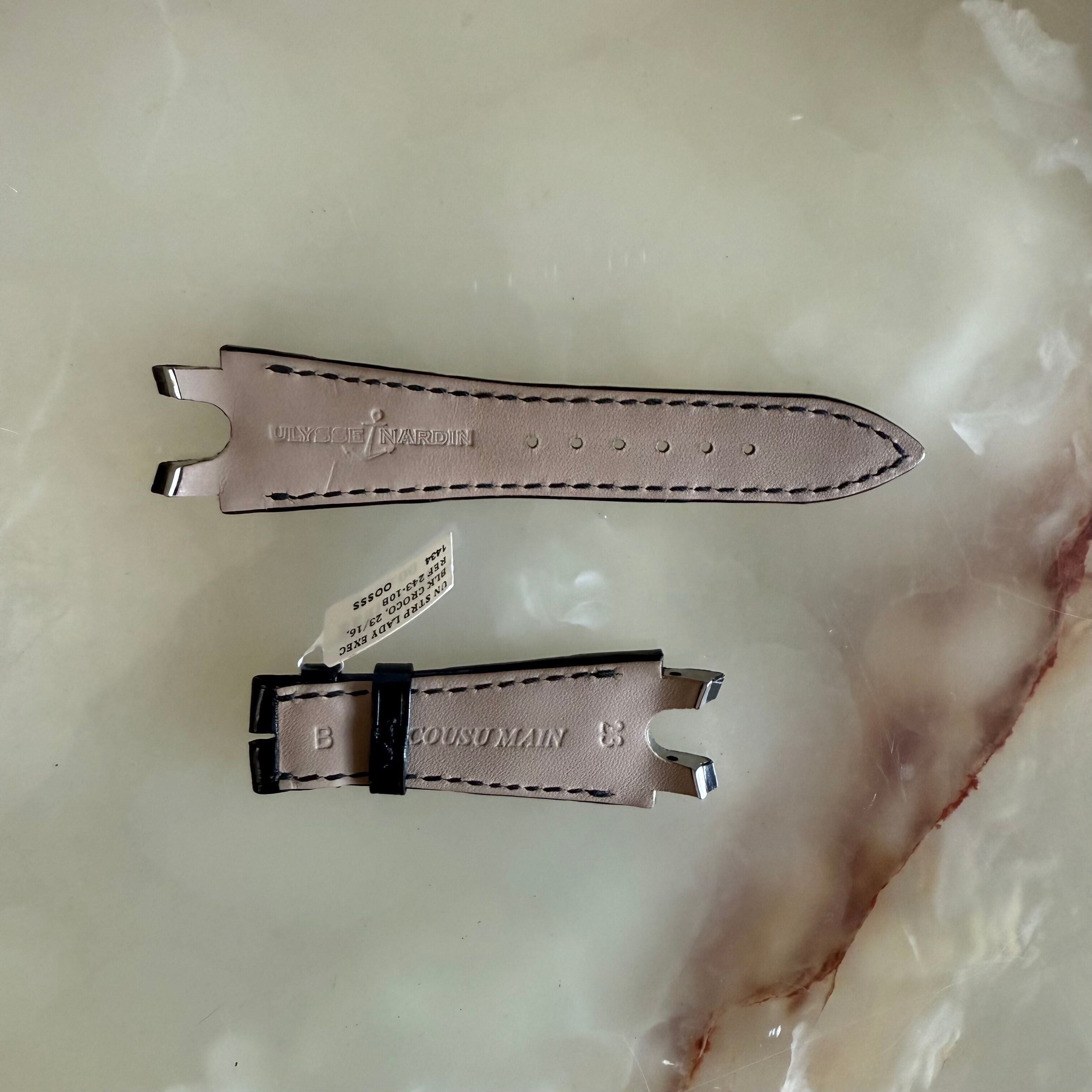 Authentic Ulysse Nardin Executive Alligator Black Watch Strap Band 23mm 3E11
