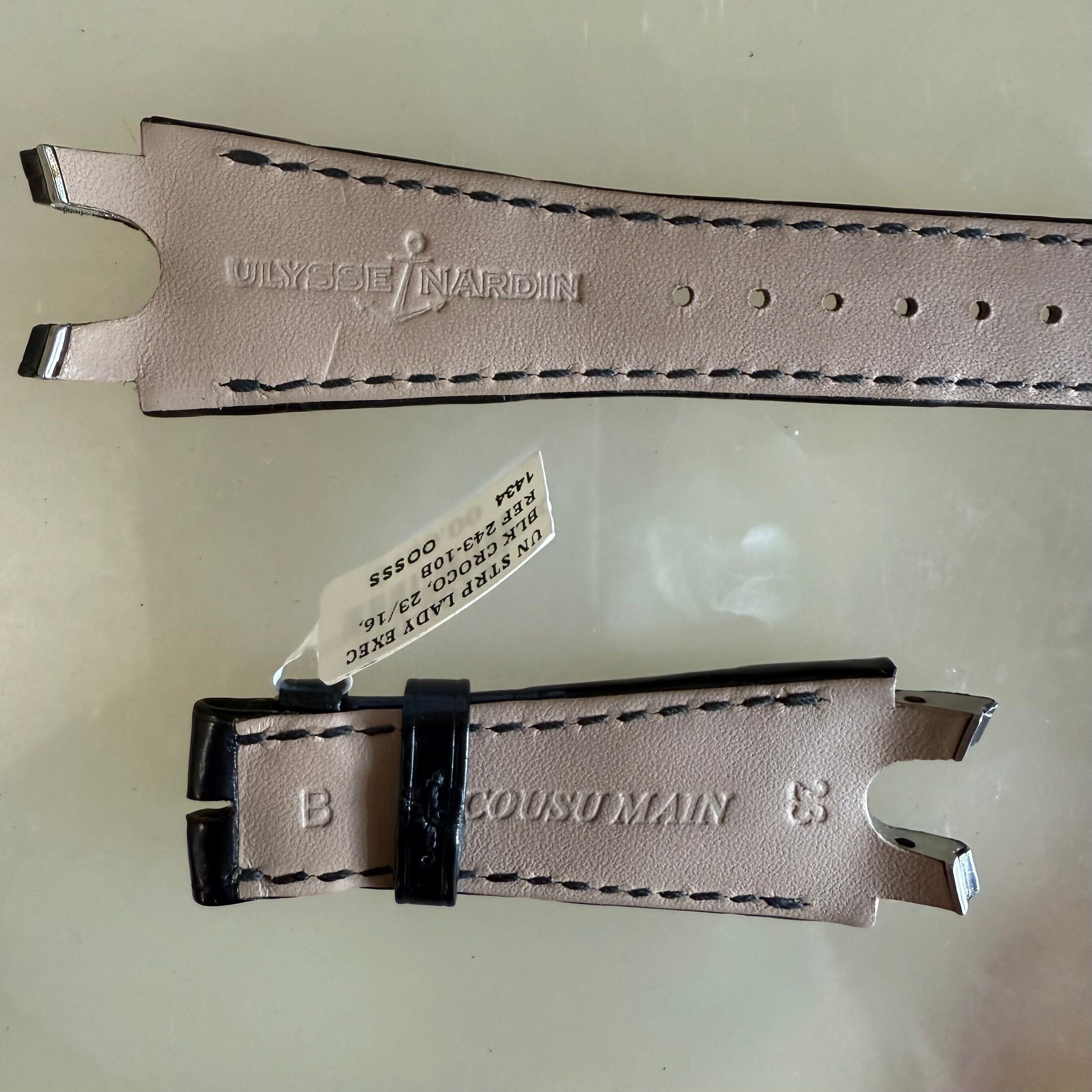 Authentic Ulysse Nardin Executive Alligator Black Watch Strap Band 23mm 3E11