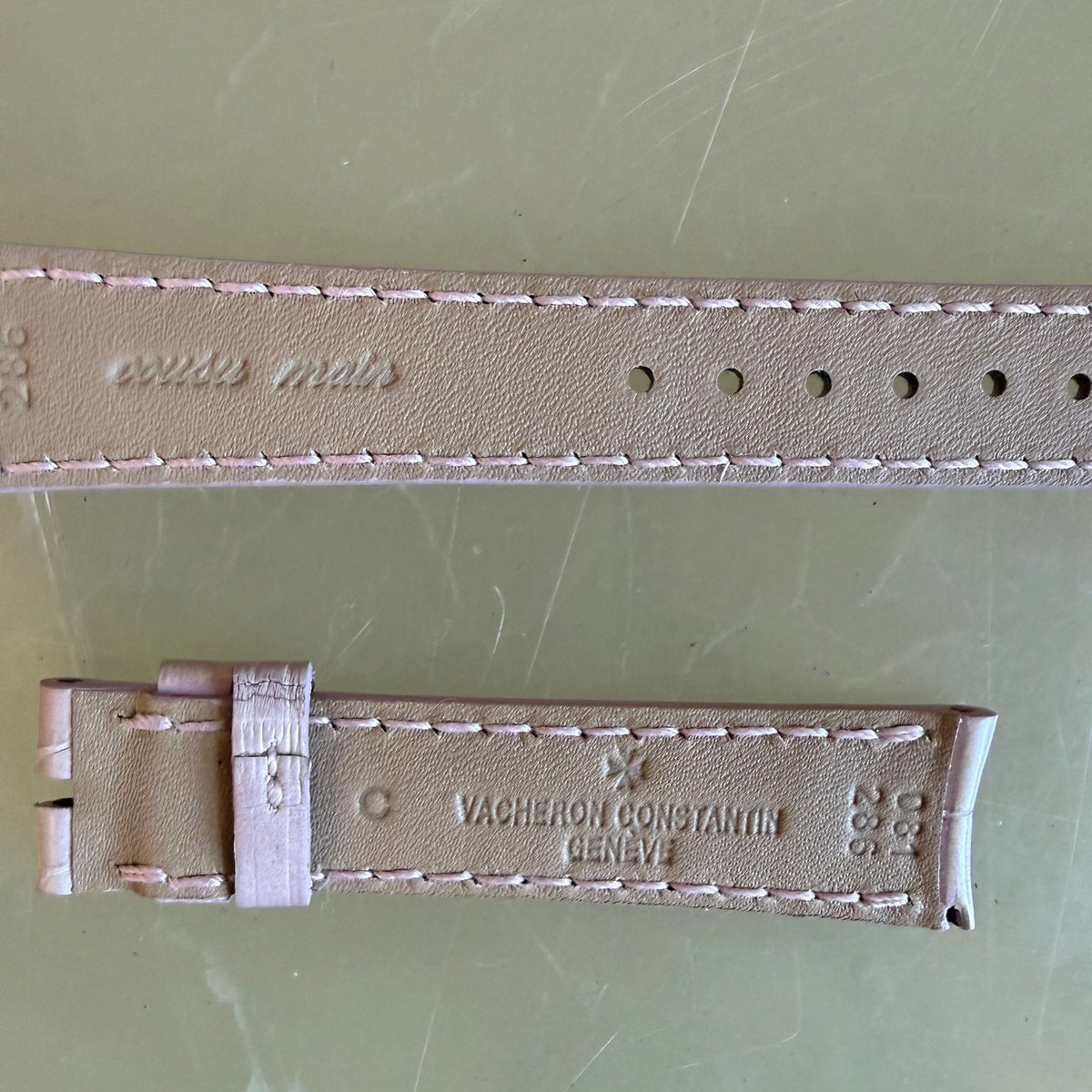 Authentic Vacheron Constantin Rose Pink Crocodile Watch Band Strap 16.5mm