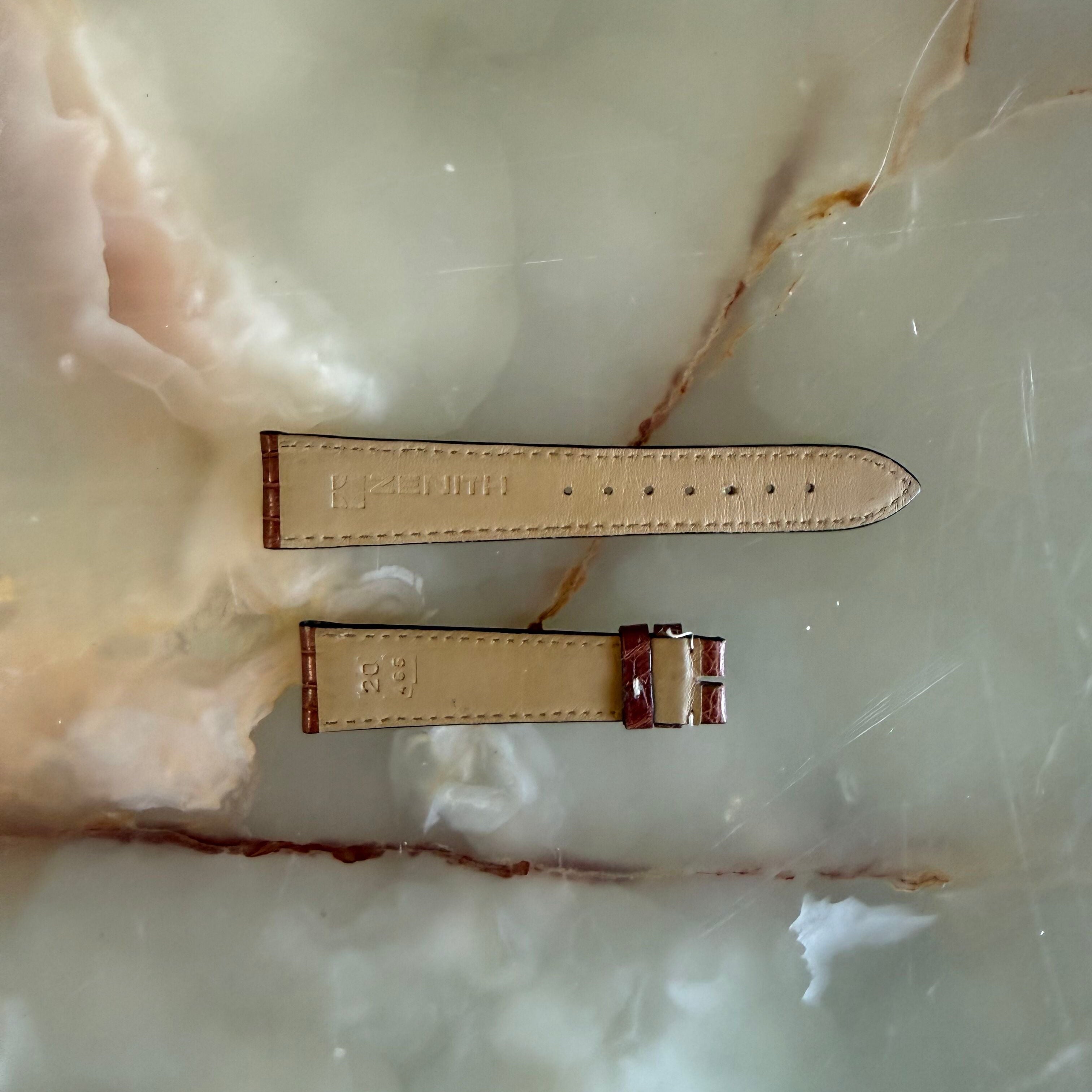 Authentic Zenith Brown Alligator Watch Strap Band 20mm 20-465