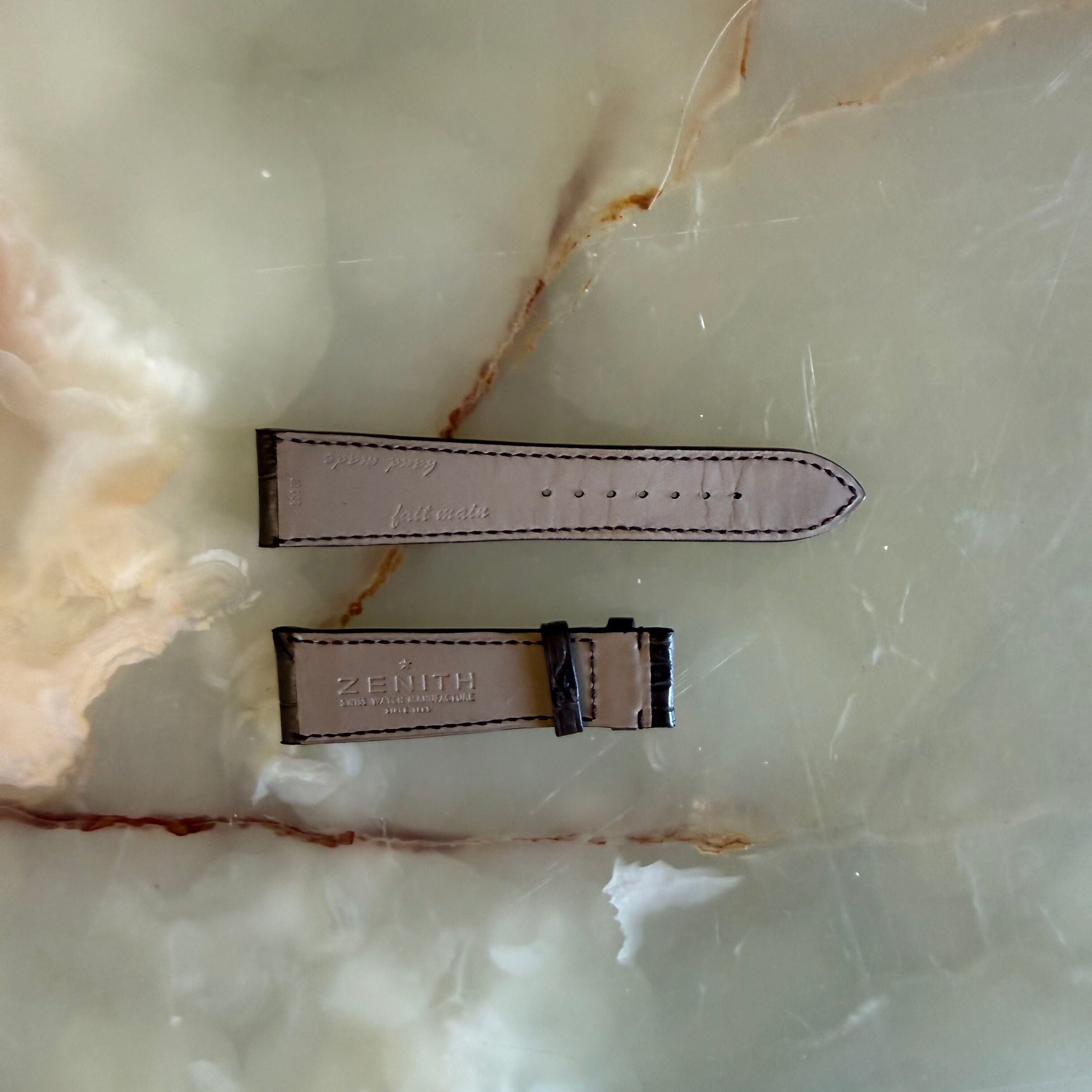 Authentic Zenith Brown Crocodile Watch Strap Band 22mm 22-507