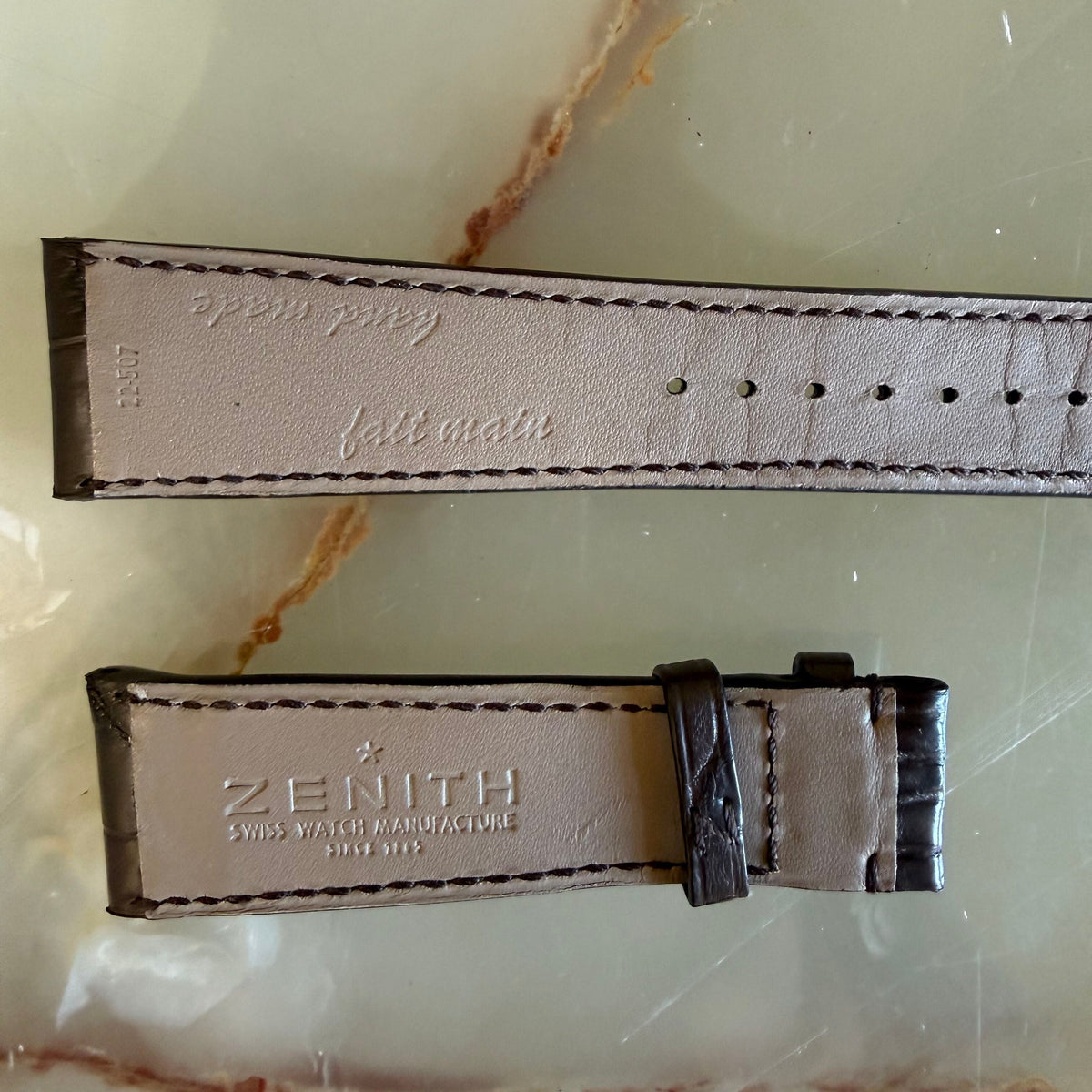 Authentic Zenith Brown Crocodile Watch Strap Band 22mm 22-507
