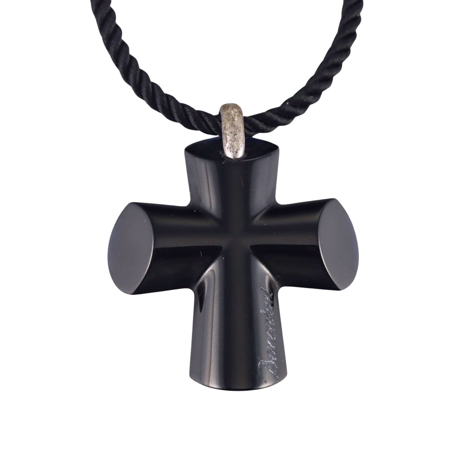 Baccarat Eden SilverBlack Crystal Cross Pendant Necklace