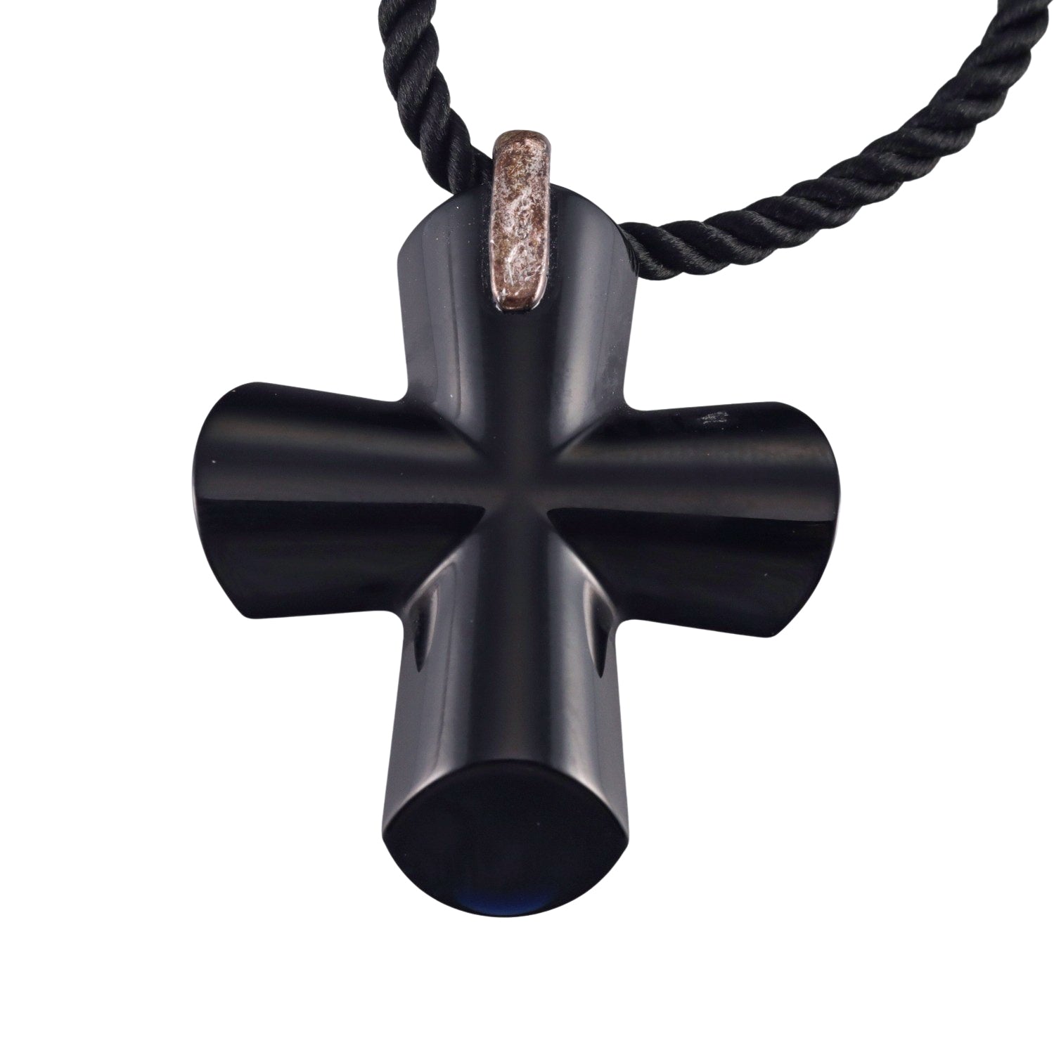 Baccarat Eden SilverBlack Crystal Cross Pendant Necklace