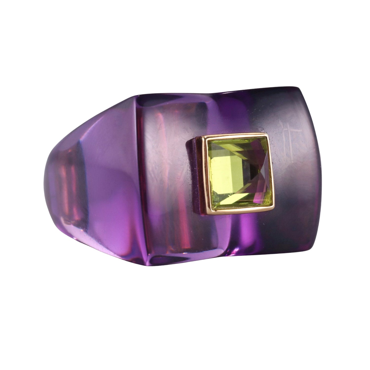 Baccarat Guet Apens 18k Gold Purple Crystal Ring