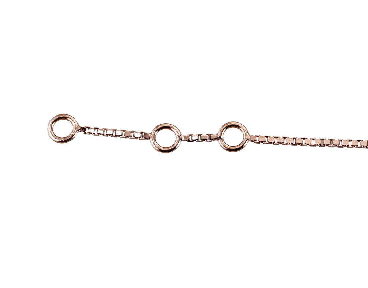 Baccarat Rose Gold Vermeil Sterling Silver Crystal Heart Chain Bracelet