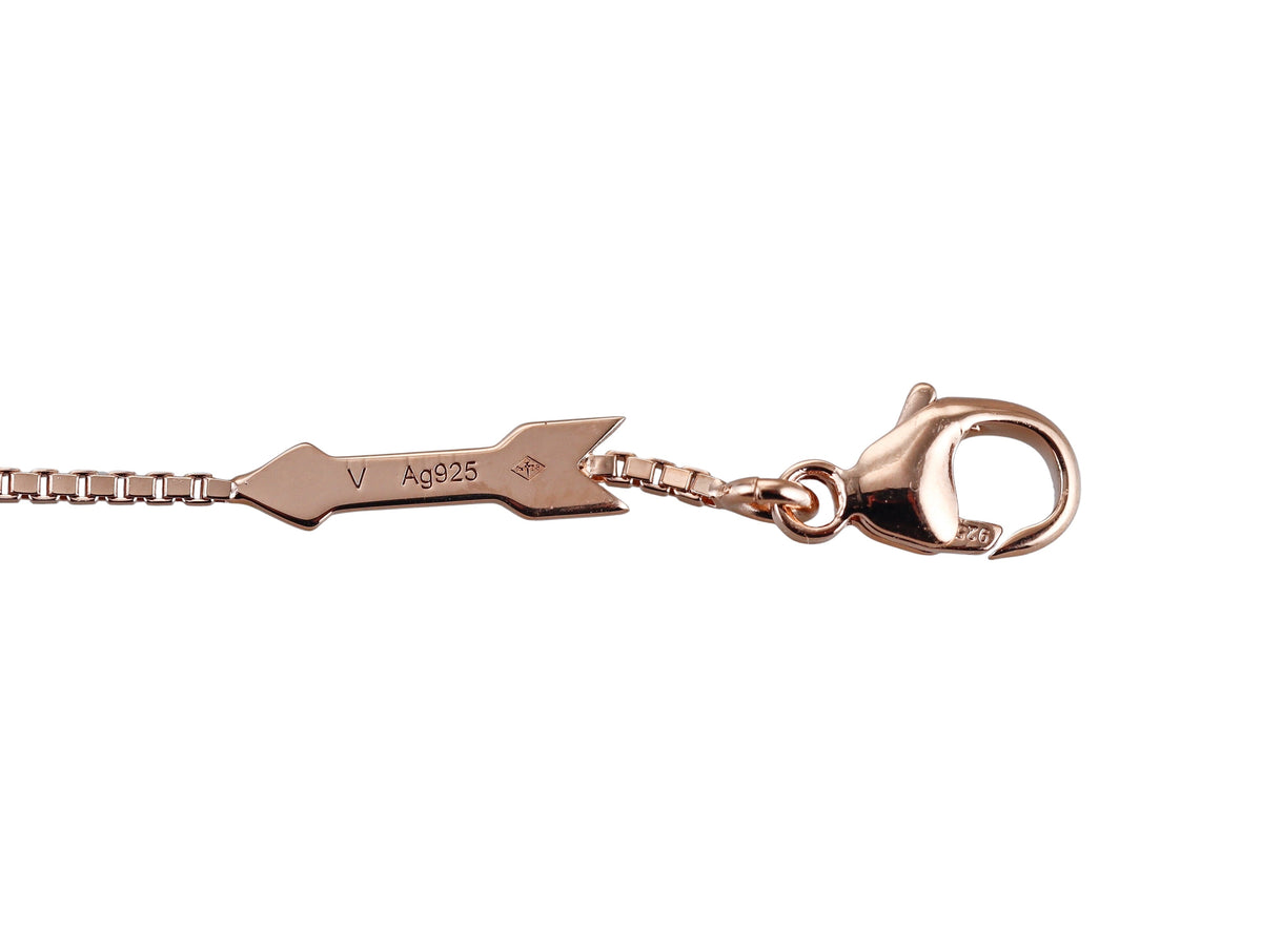 Baccarat Rose Gold Vermeil Sterling Silver Crystal Heart Chain Bracelet