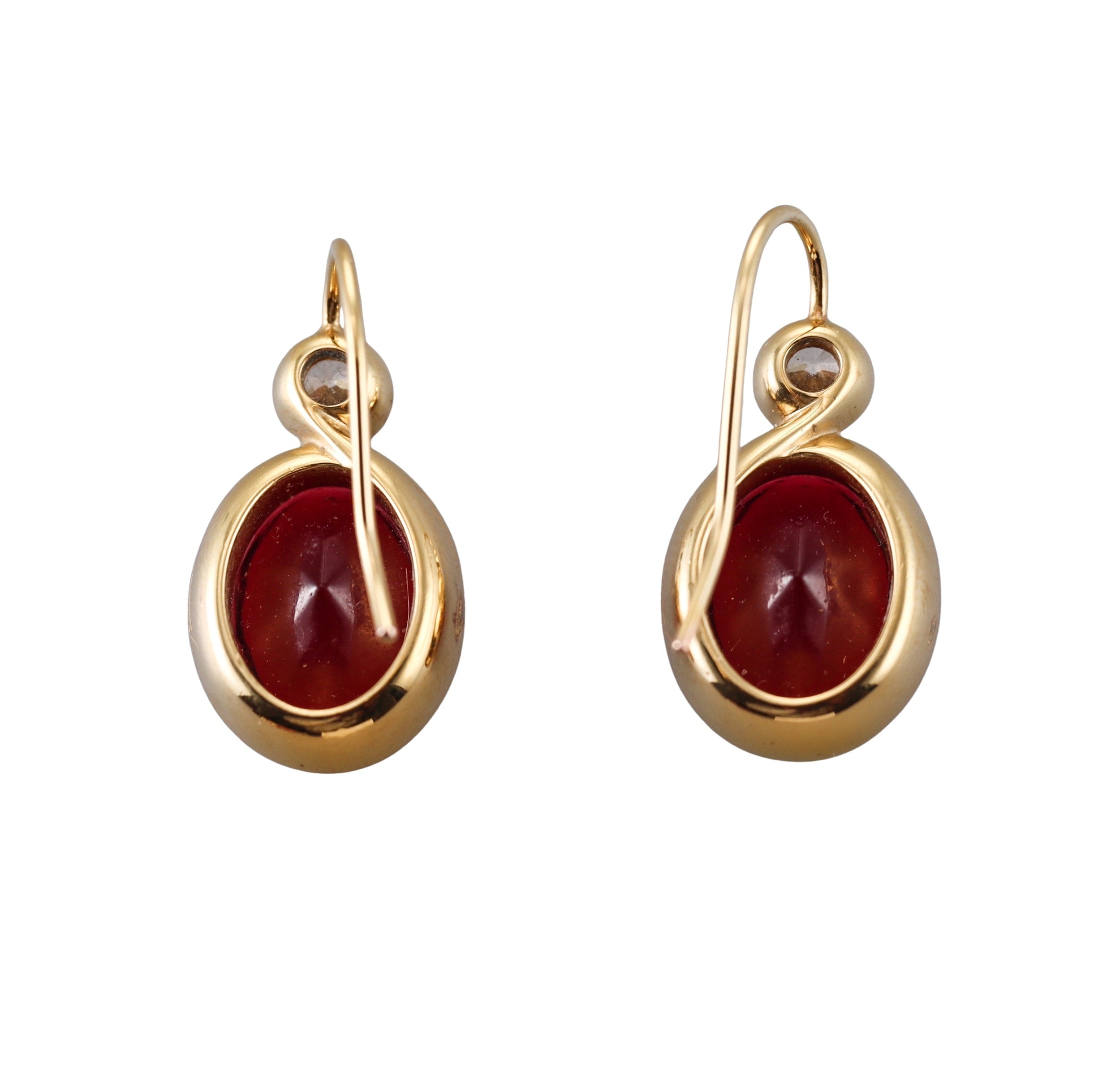 Baccarat Croise 18k Gold Vermeil Sterling Silver Red Crystal Earrings 2812997