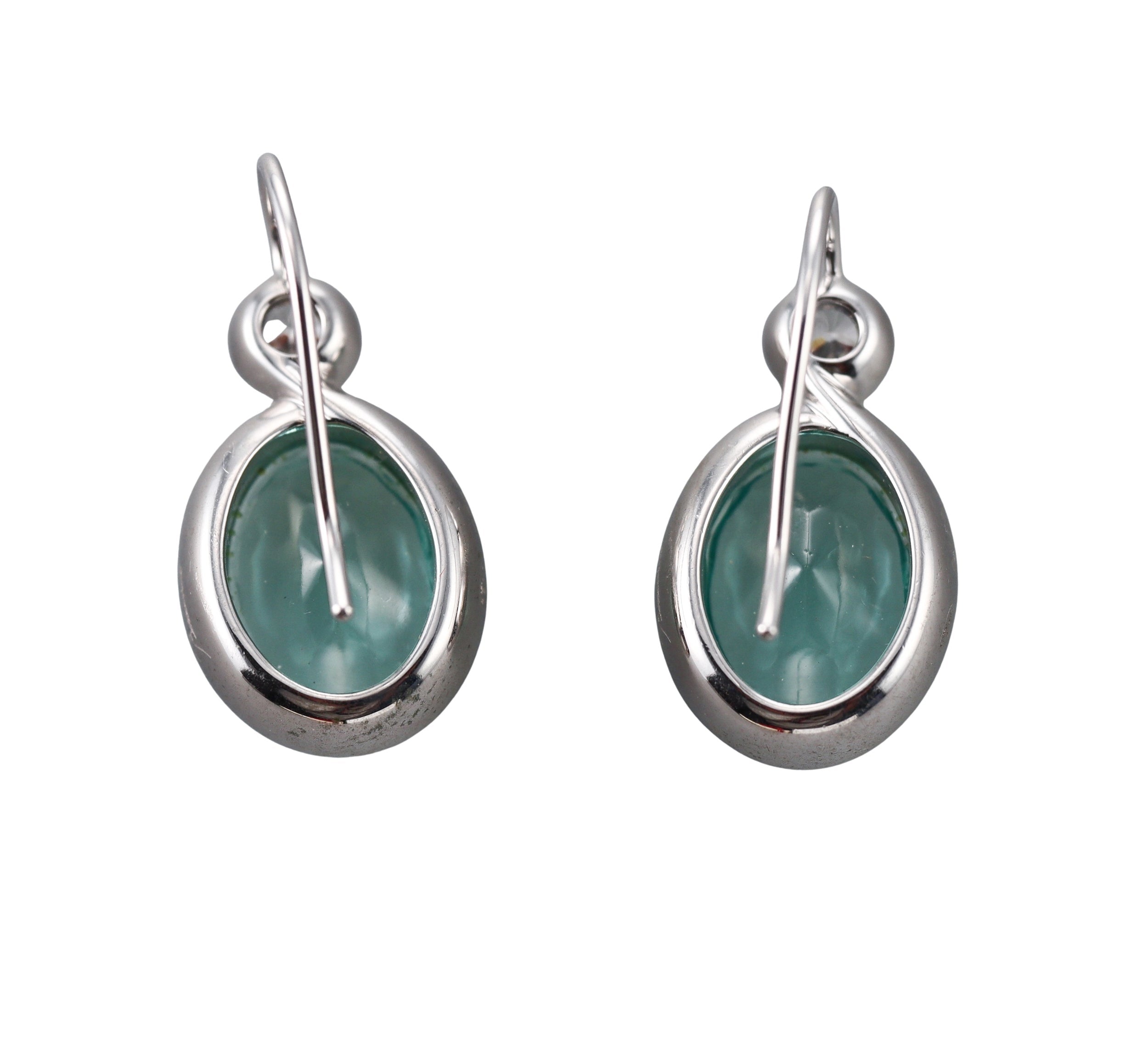 Baccarat Croise 18k Gold Vermeil Sterling Silver Turquoise Crystal Earrings