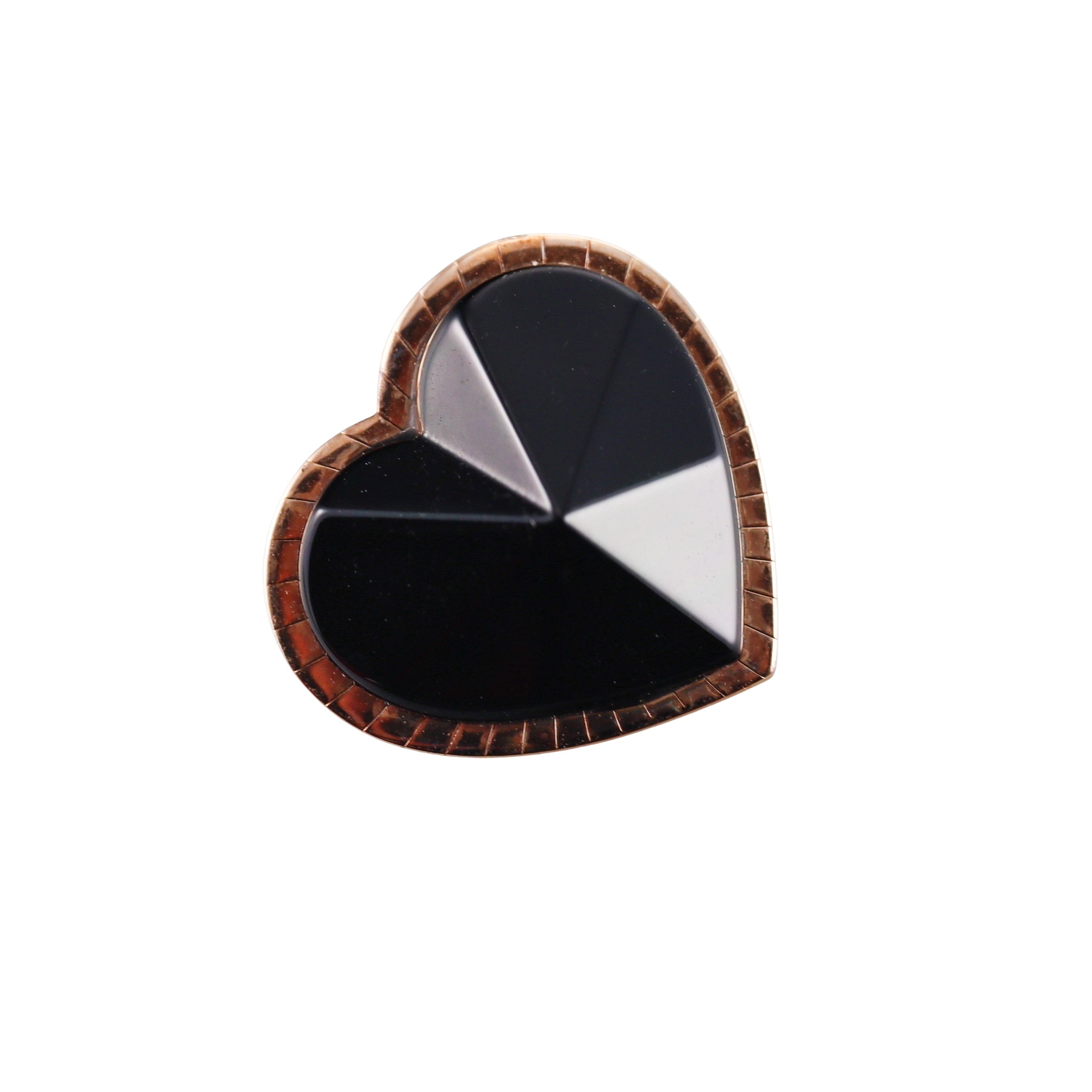 Baccarat Etoile Mon Coeur 18k Gold Vermeil Sterling Silver Black Heart Pendant