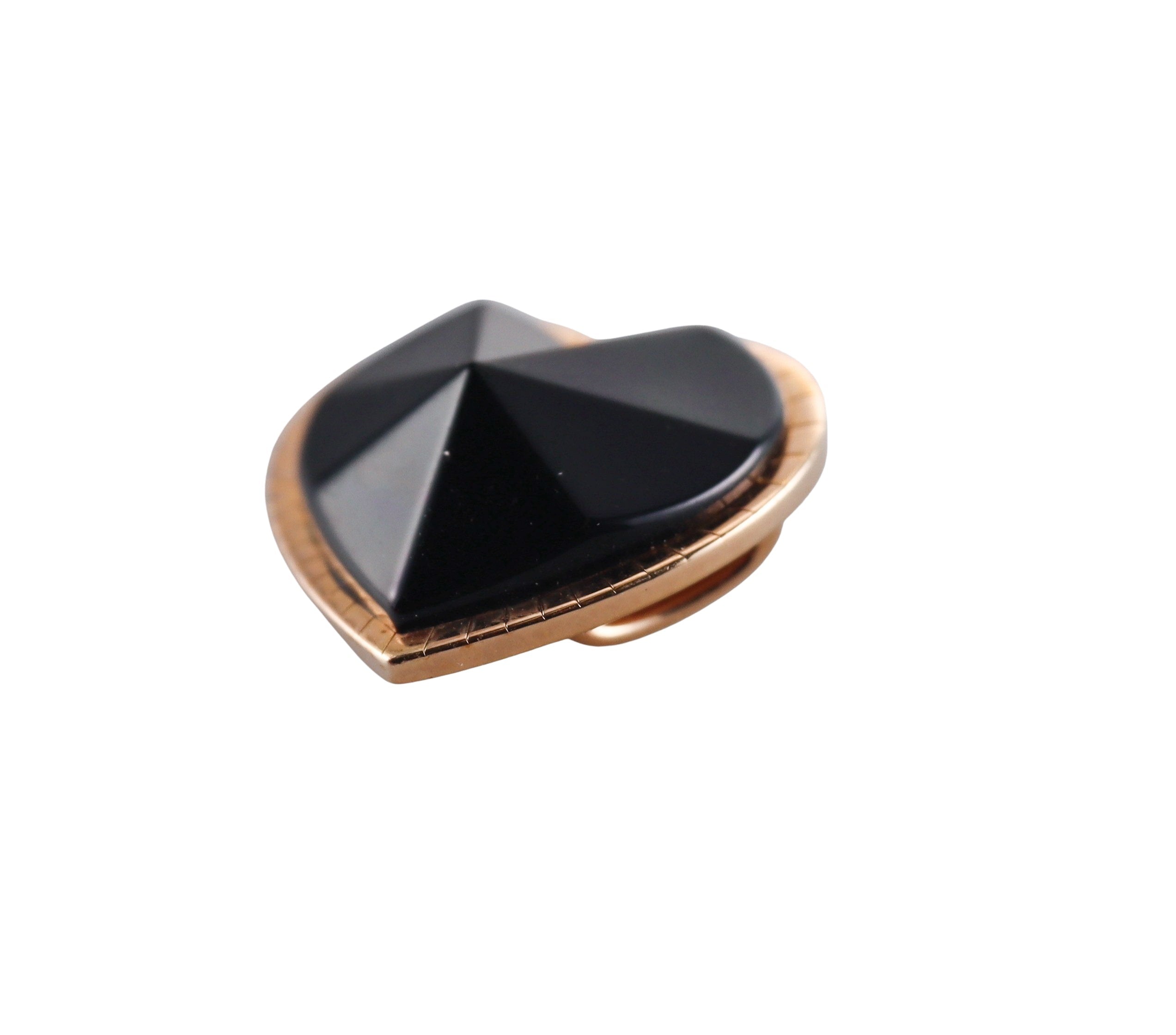 Baccarat Etoile Mon Coeur 18k Gold Vermeil Sterling Silver Black Heart Pendant
