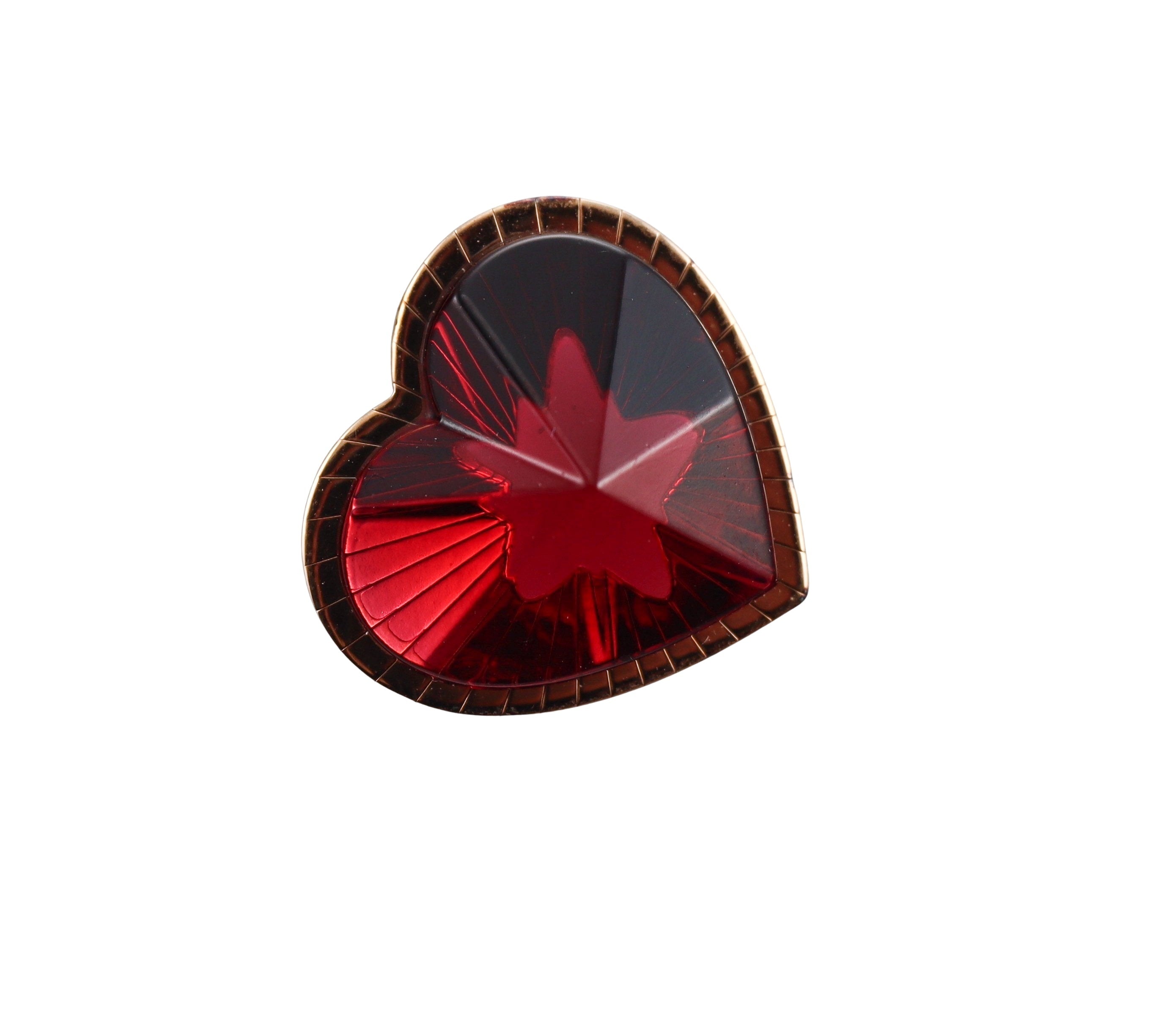 Baccarat Etoile Mon Coeur 18k Gold Vermeil Sterling Silver Red Heart Pendant