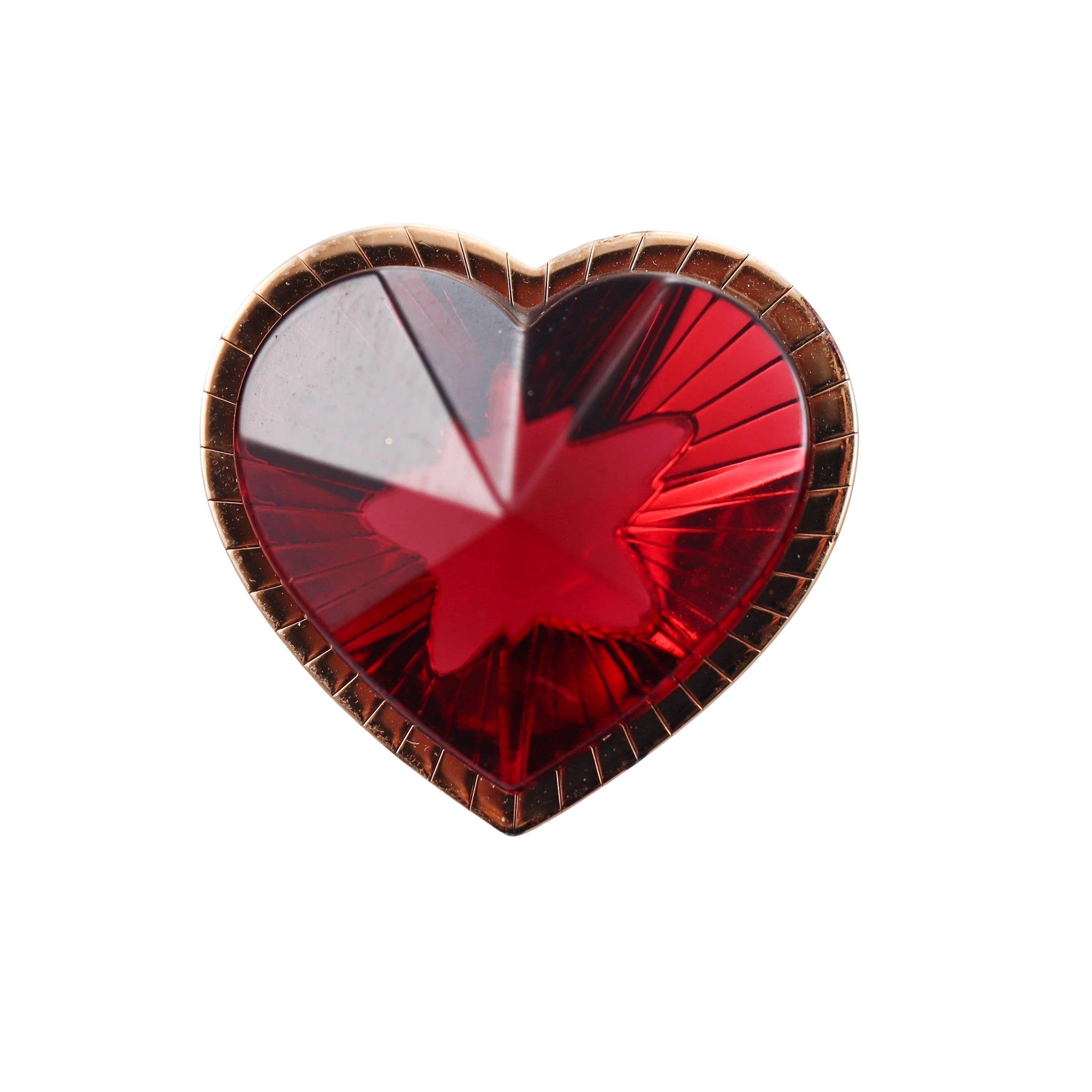 Baccarat Etoile Mon Coeur 18k Gold Vermeil Sterling Silver Red Heart Pendant