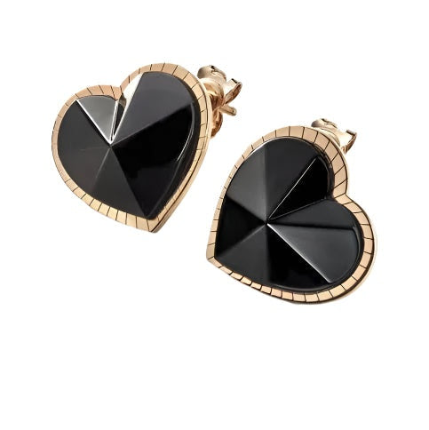 Baccarat Etoile Mon Coeur Crystal Gold Vermeil Sterling Silver Heart Earrings