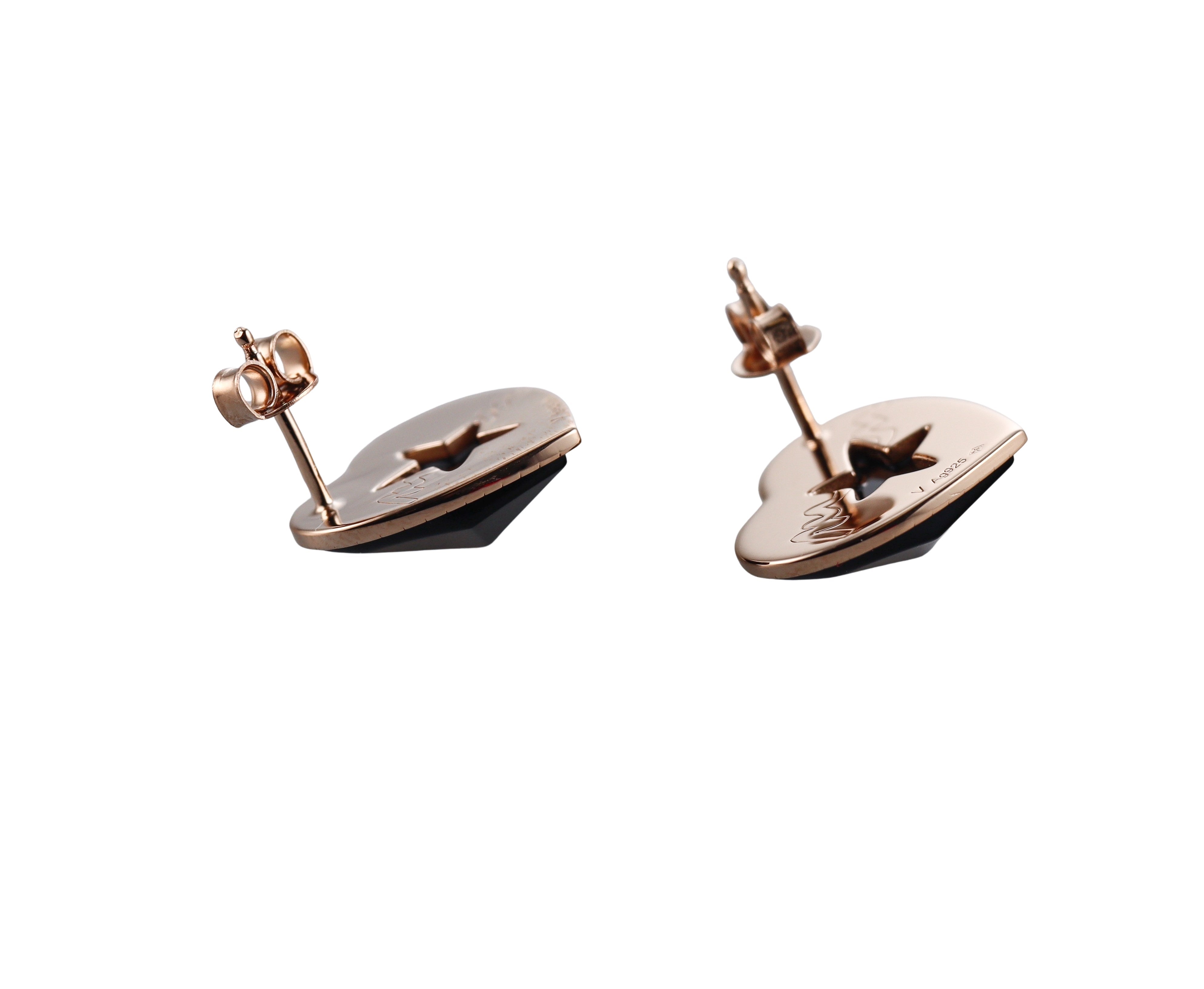Baccarat Etoile Mon Coeur Crystal Gold Vermeil Sterling Silver Heart Earrings