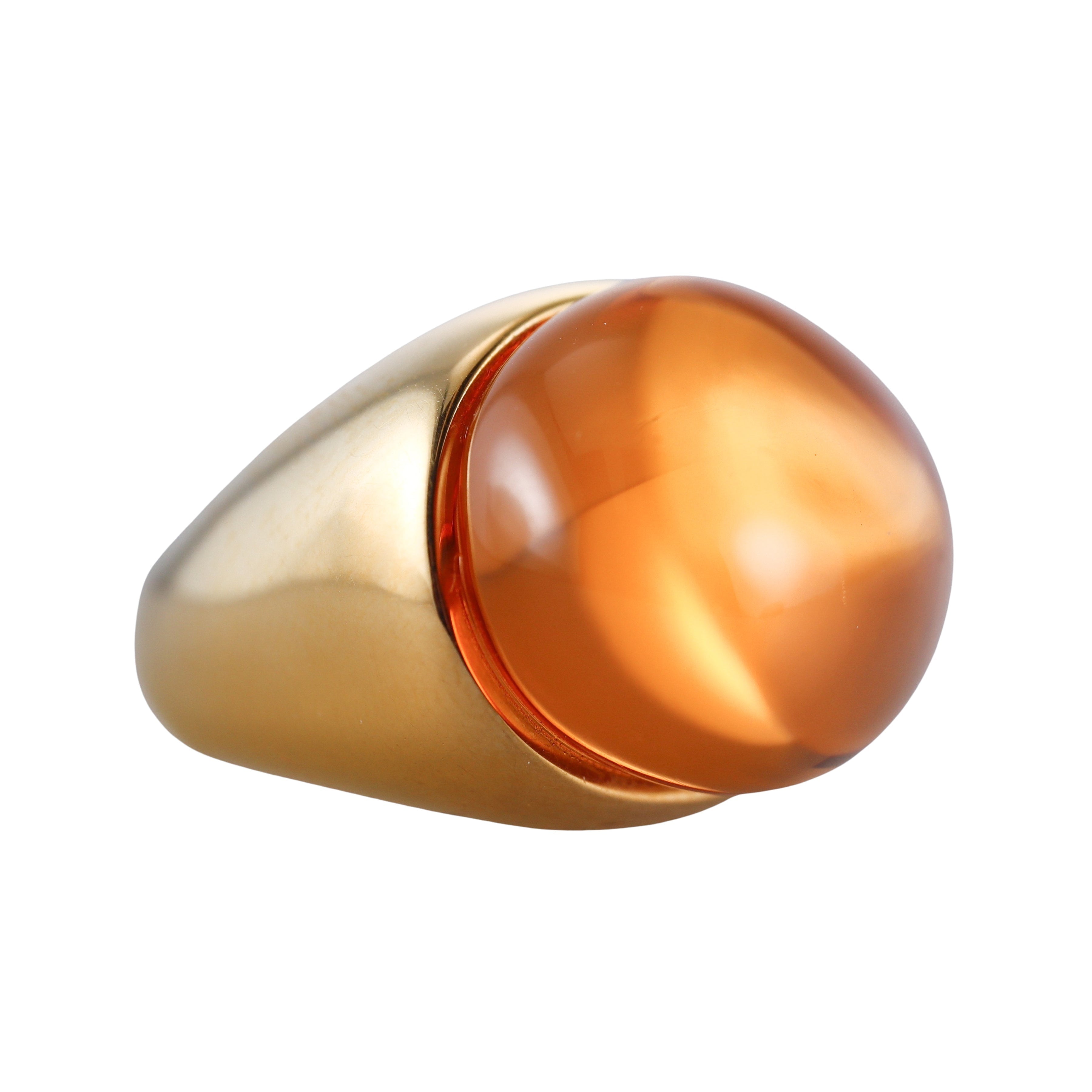 Baccarat Galea 18k Gold Vermeil Sterling Silver Honey Crystal Ring  2805638