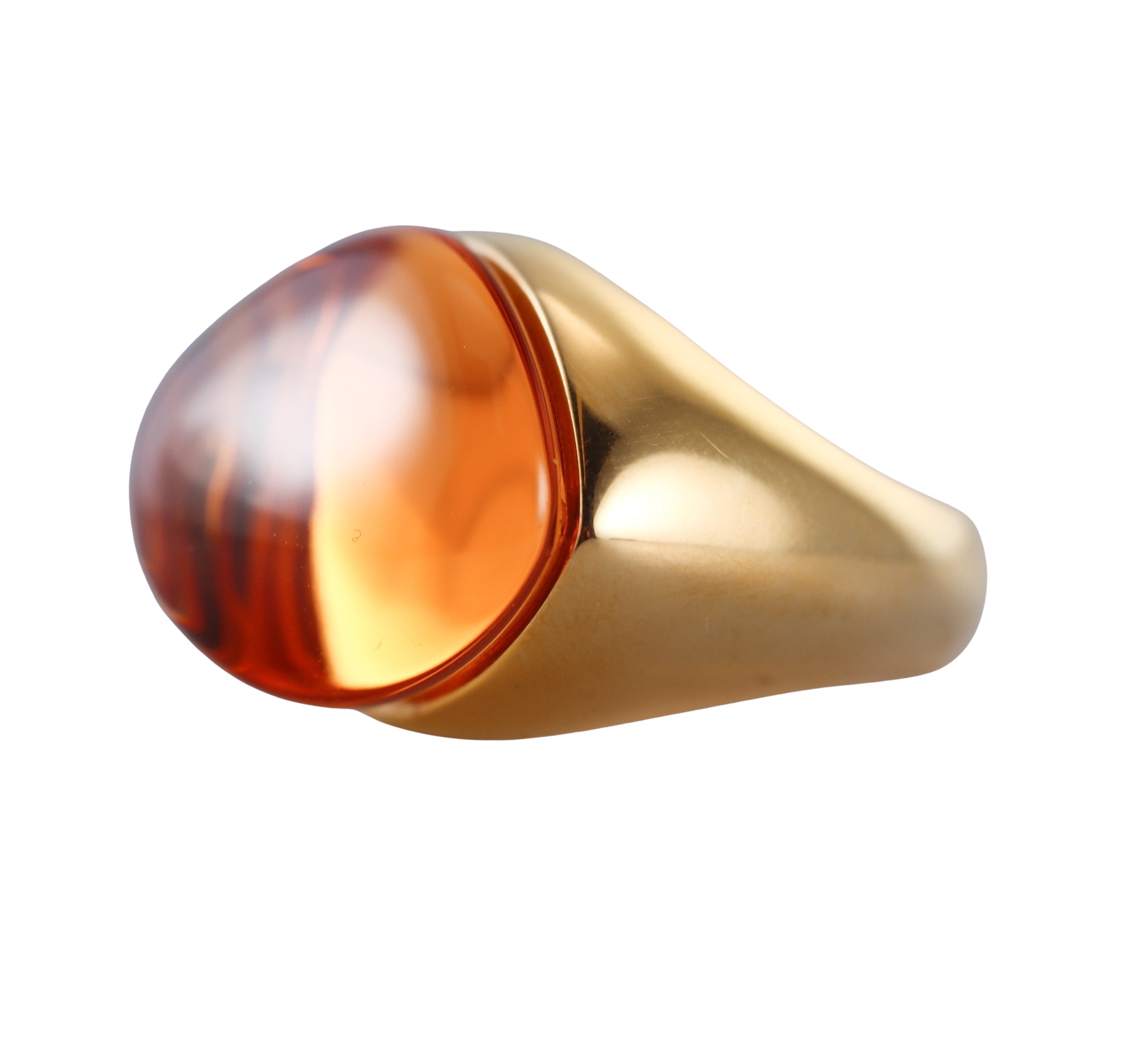 Baccarat Galea 18k Gold Vermeil Sterling Silver Honey Crystal Ring  2805638