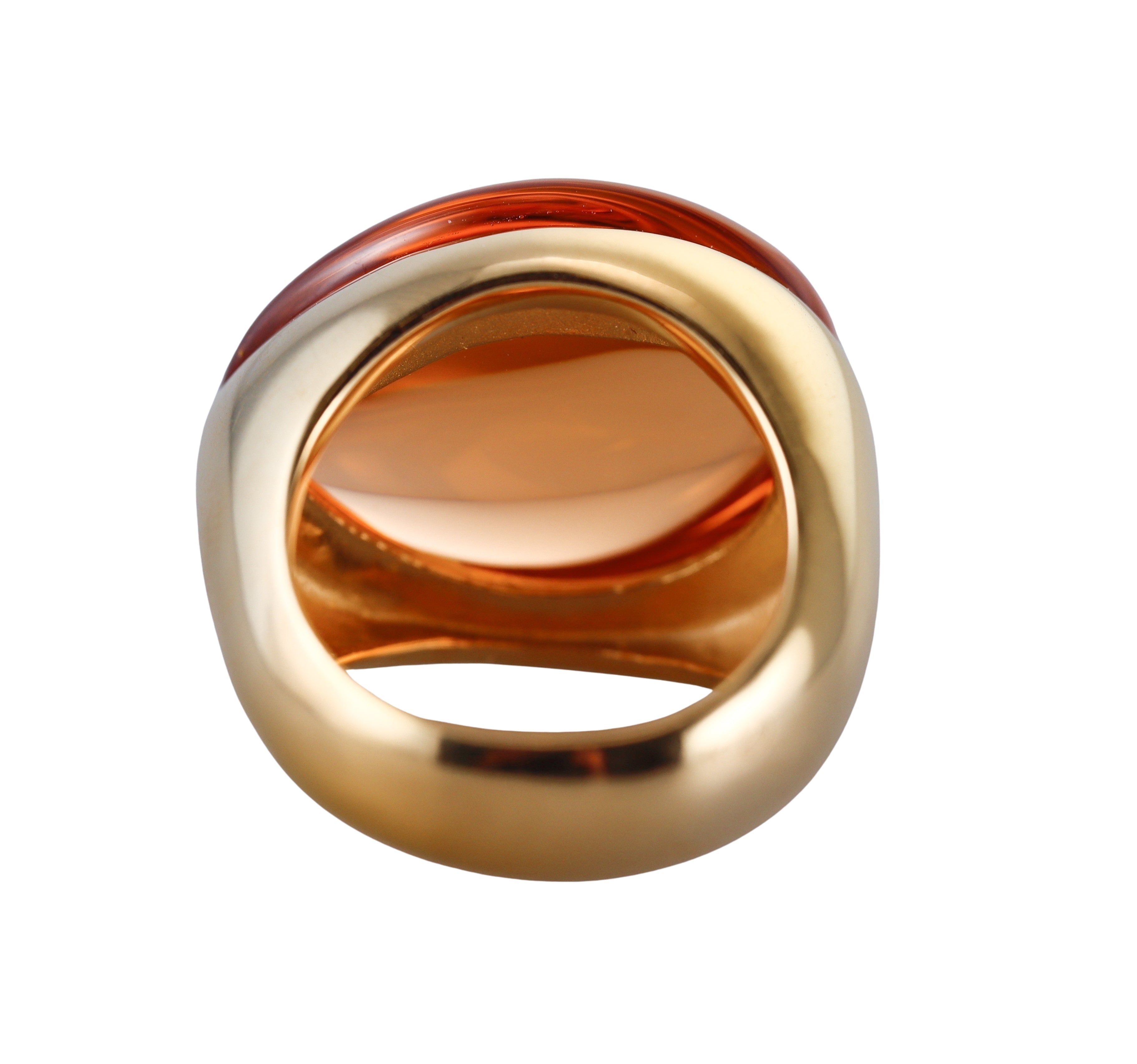 Baccarat Galea 18k Gold Vermeil Sterling Silver Honey Crystal Ring  2805638