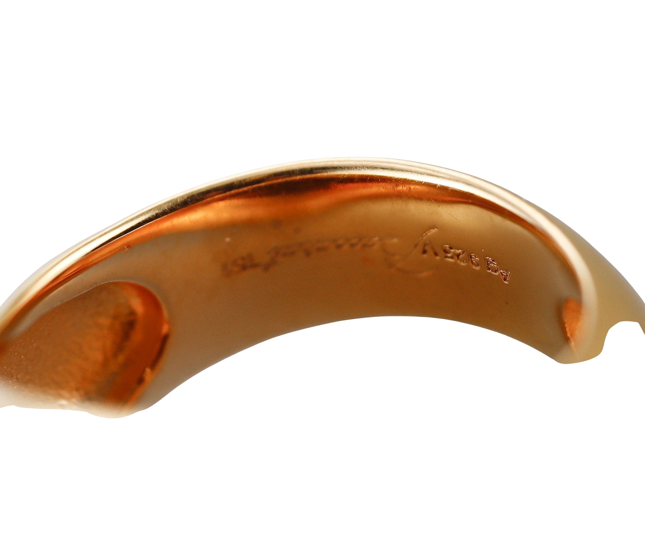 Baccarat Galea 18k Gold Vermeil Sterling Silver Honey Crystal Ring  2805638