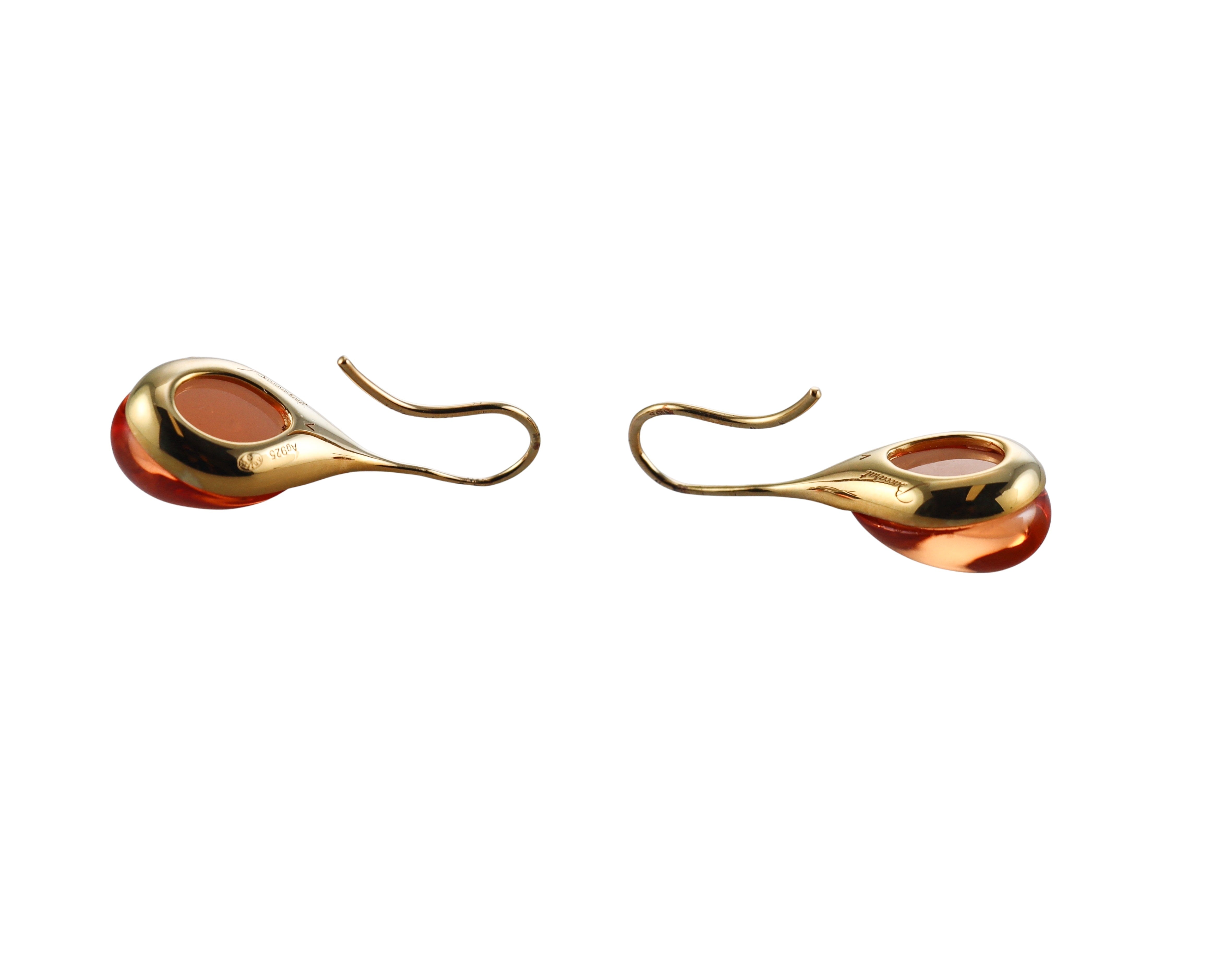 Baccarat Galea Wire Vermeil Gold Honey Crystal Earrings 2809652