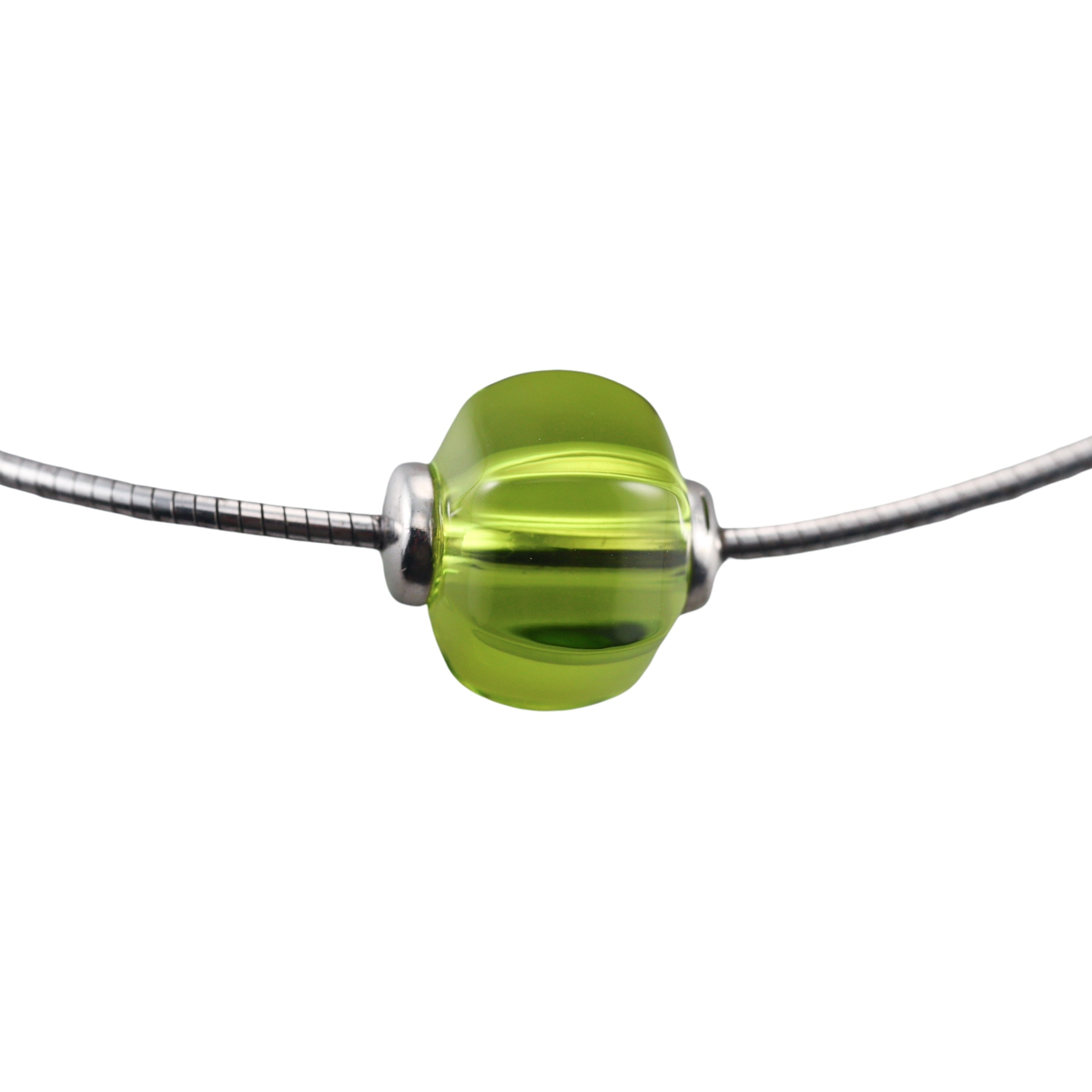 Baccarat Green Crystal Sterling Silver Sherazade Pendant Necklace