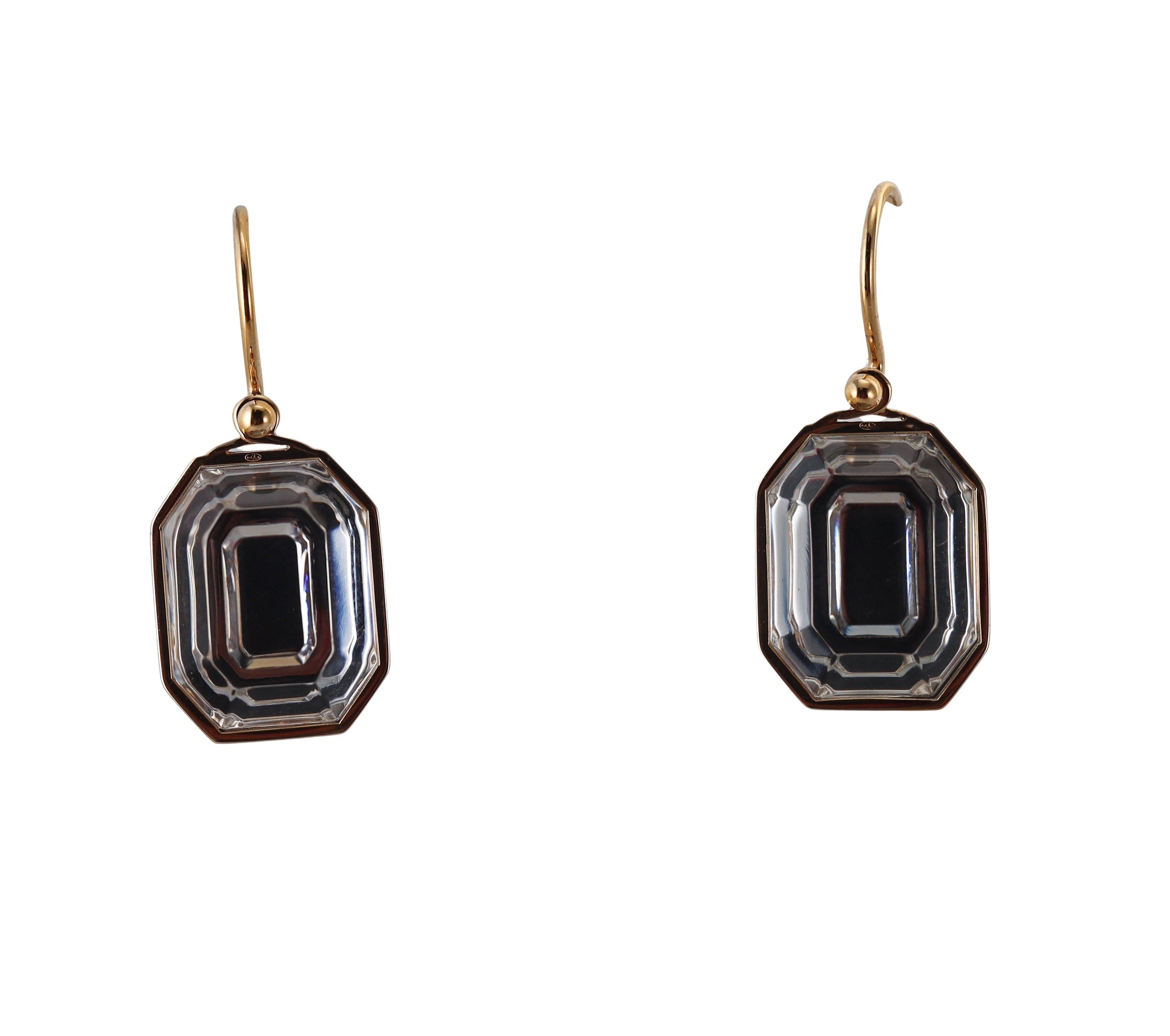 Baccarat Harcourt 18k Gold Vermeil Sterling Silver Clear Crystal Earrings
