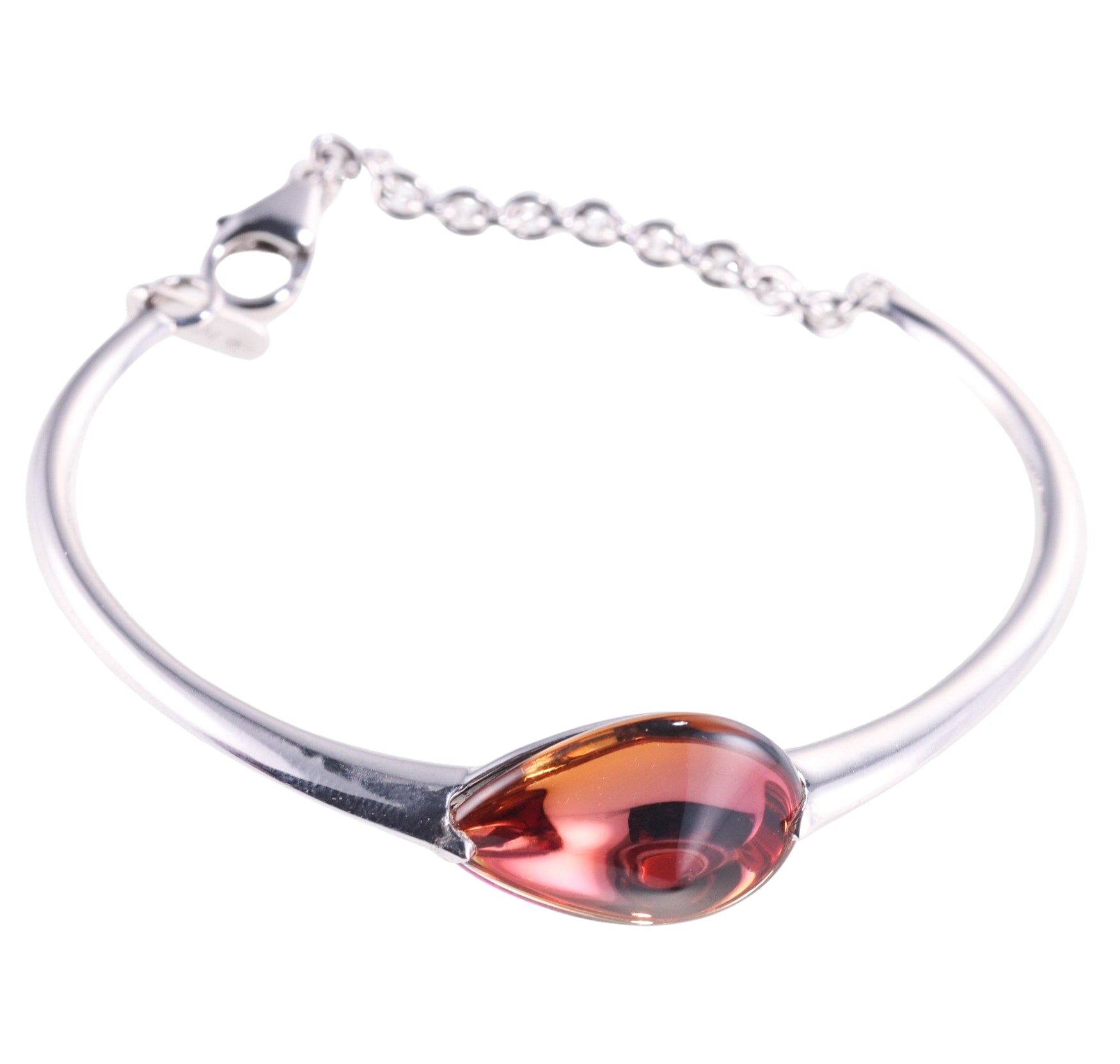 Baccarat Sterling Silver Red Crystal Psychedelic Bracelet