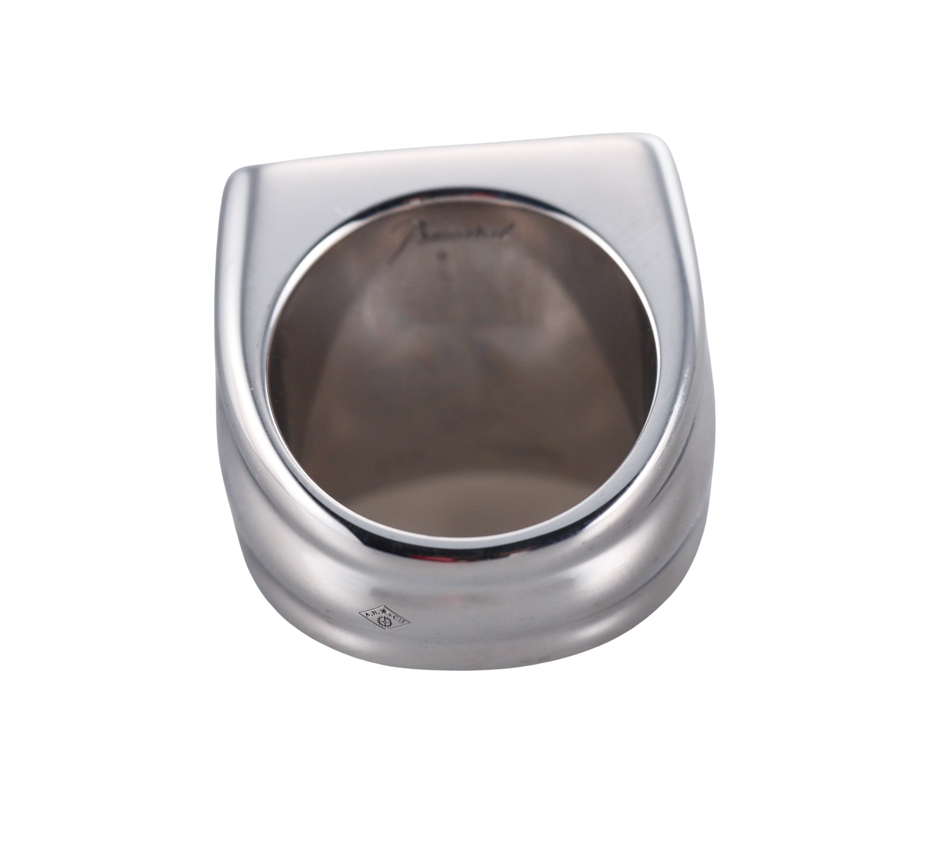 Baccarat Louxor Sterling Silver Gray Crystal Diamond Statement Ring 2808054
