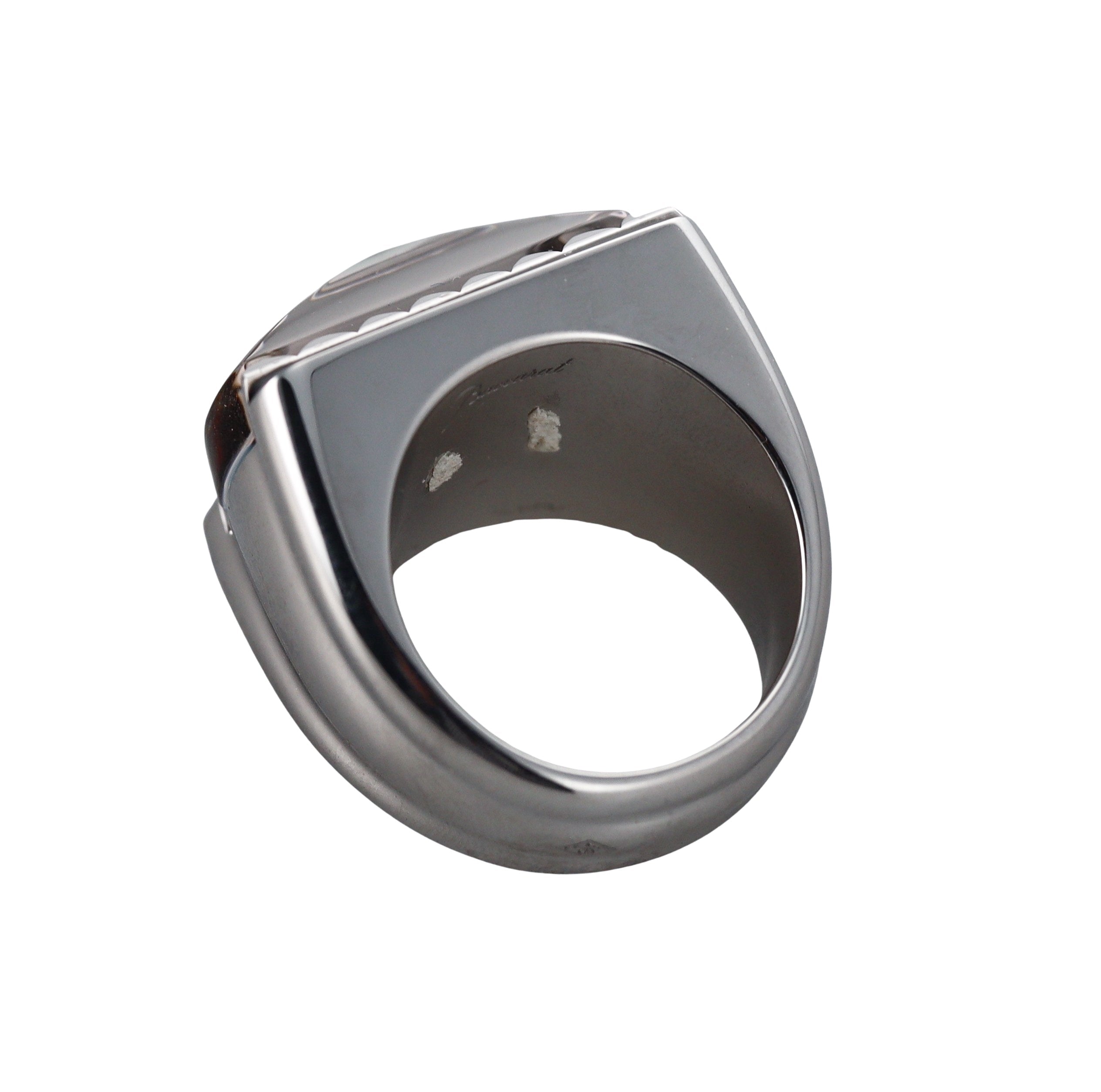 Baccarat Louxor Sterling Silver Gray Crystal Statement Ring 2808038