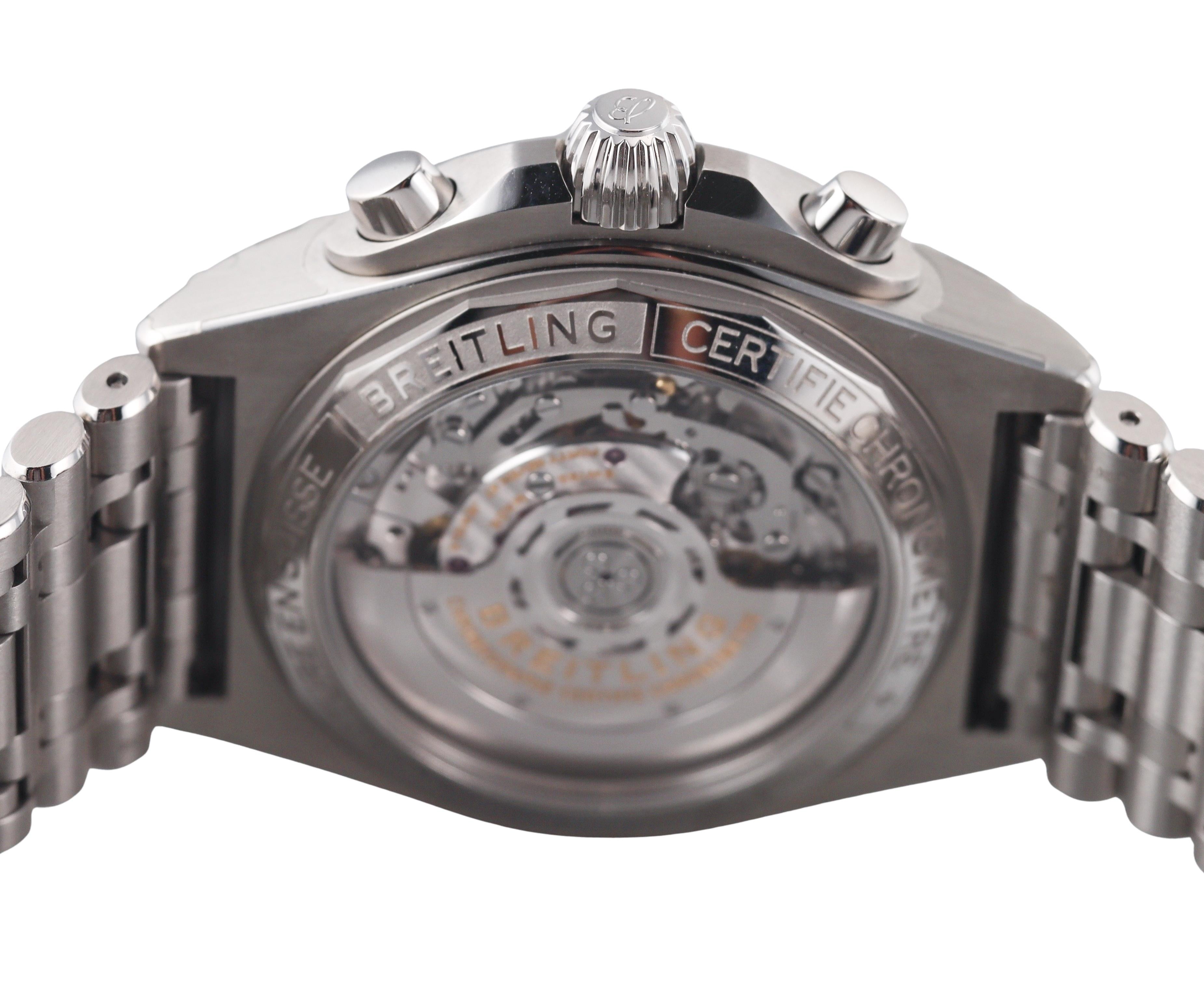 Breitling Chronomat B01 42 Black Dial Steel Watch AB0134101B1A1