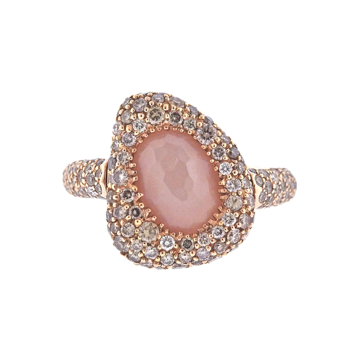 Bucherer Gold Diamond Moonstone Ring
