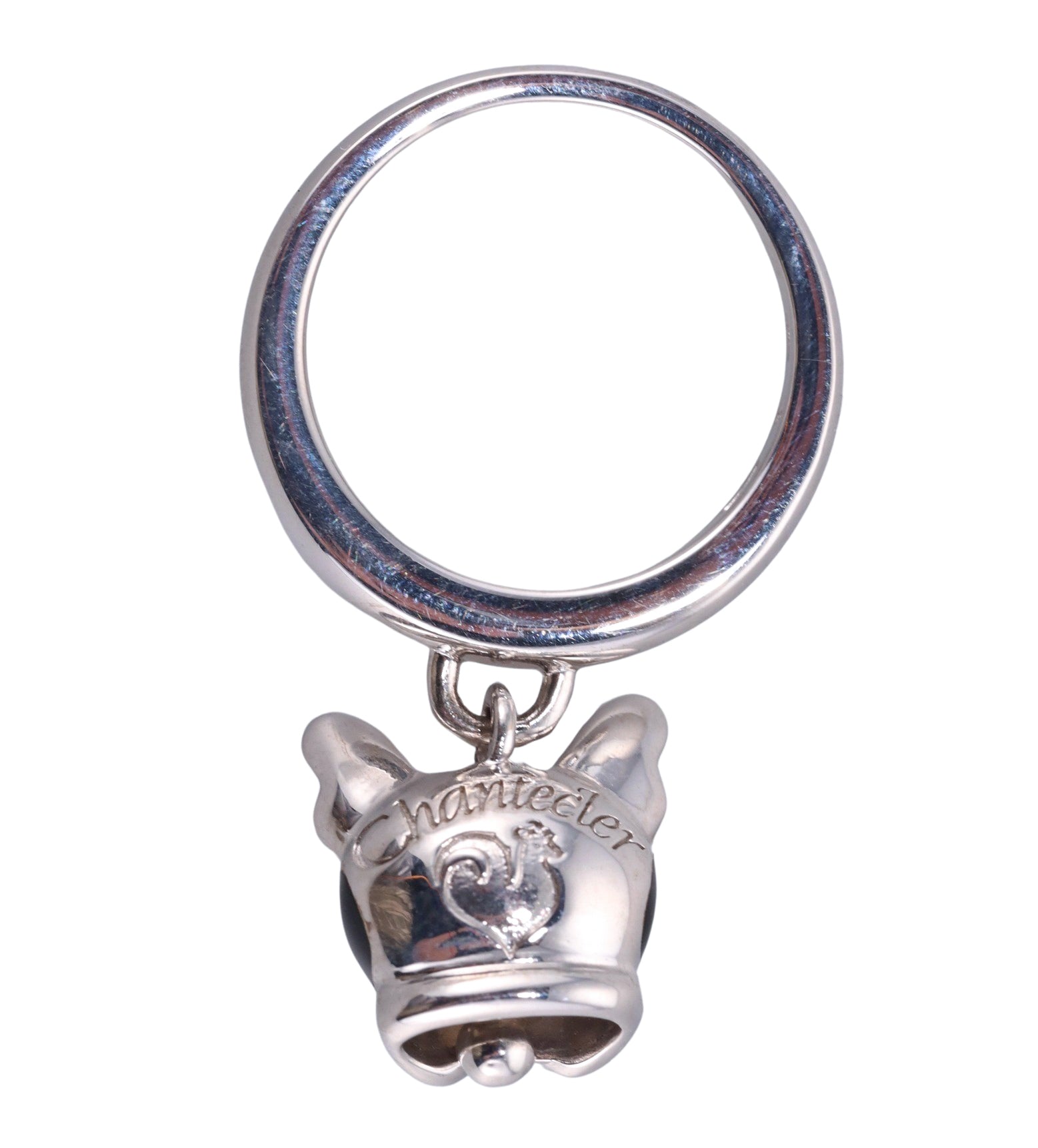 Chantecler Sterling Silver Enamel French Bulldog Dog Charm Ring