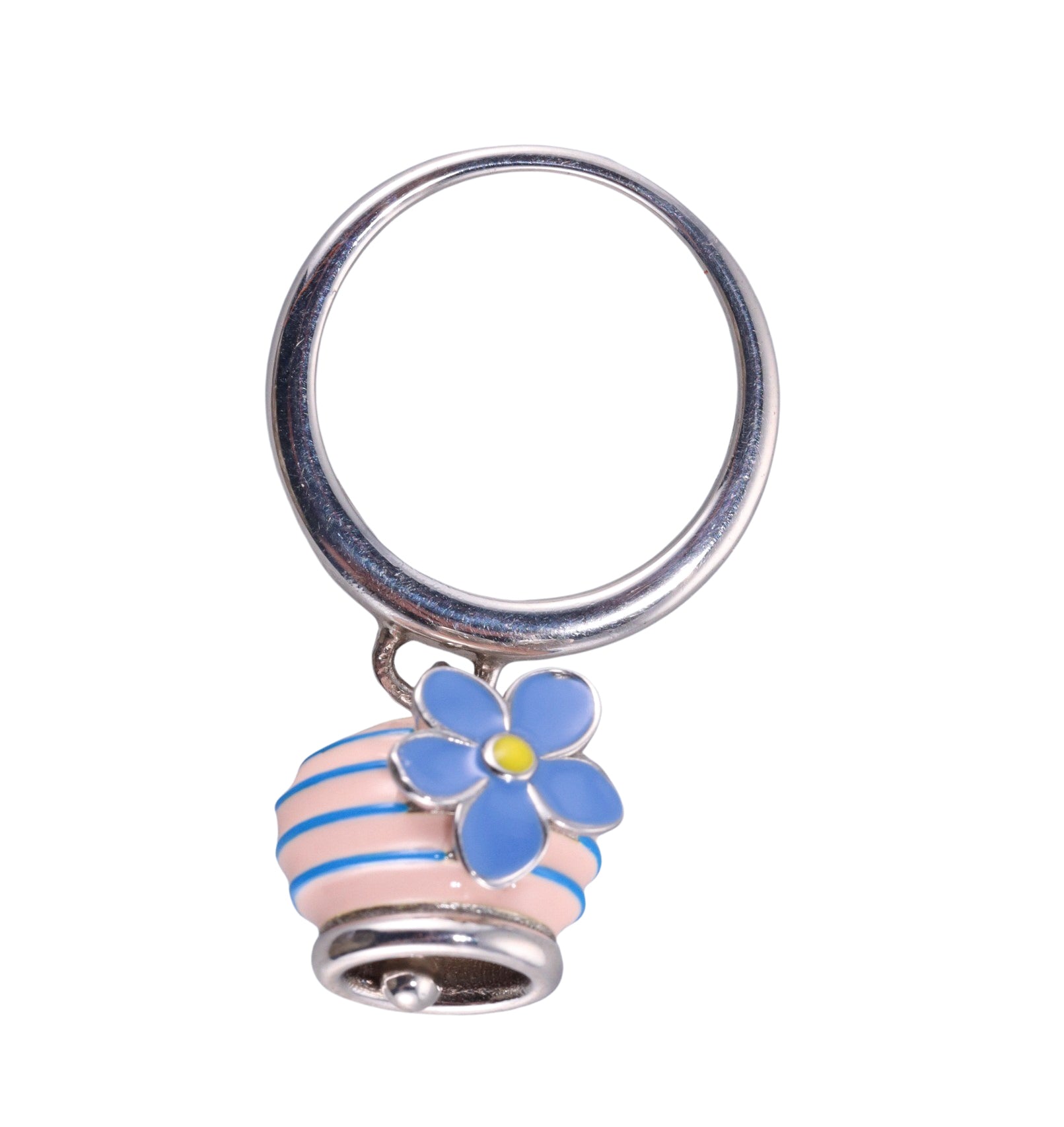 Chantecler Sterling Silver Enamel Flower Charm Ring