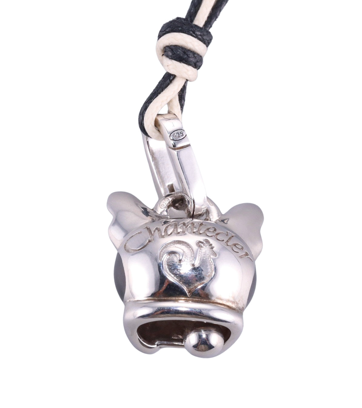 Chantecler Sterling Silver Enamel French Bulldog Dog Charm Pendant Cord Necklace