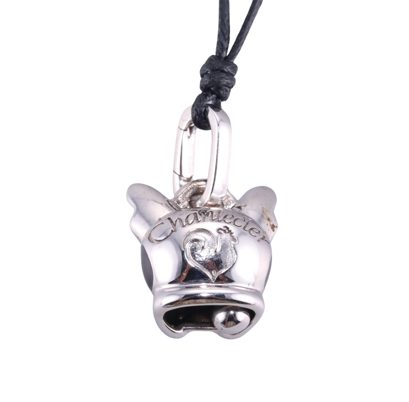 Chantecler Sterling Silver Enamel French Bulldog Dog Charm Pendant Cord Necklace