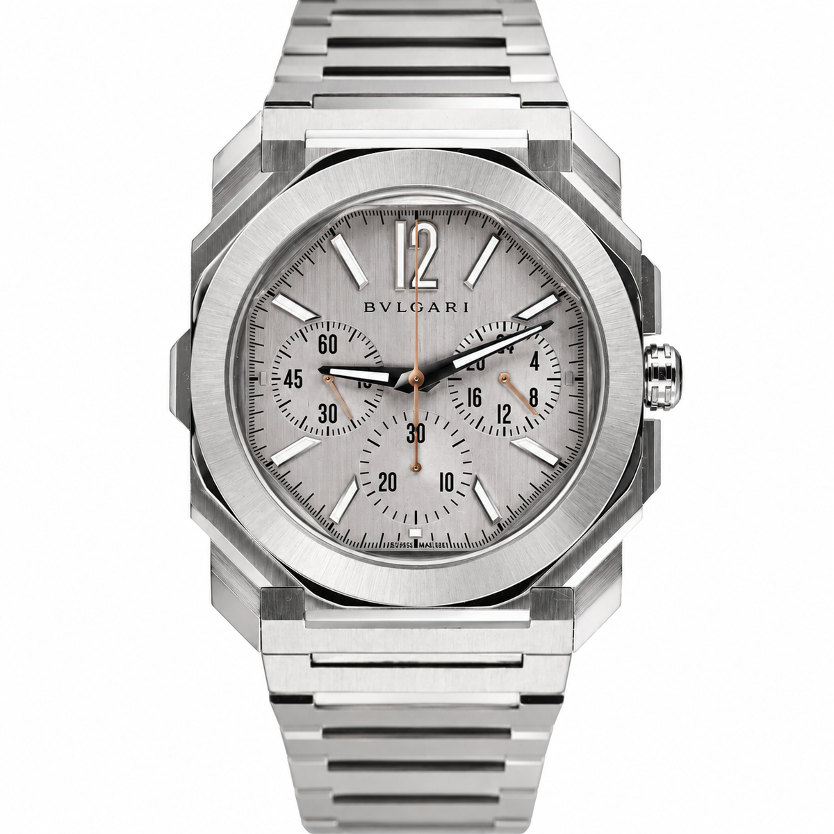 Bulgari Octo Finissimo Satin Steel Chronograph Ultra Thin Watch BGO S XT CH GMT