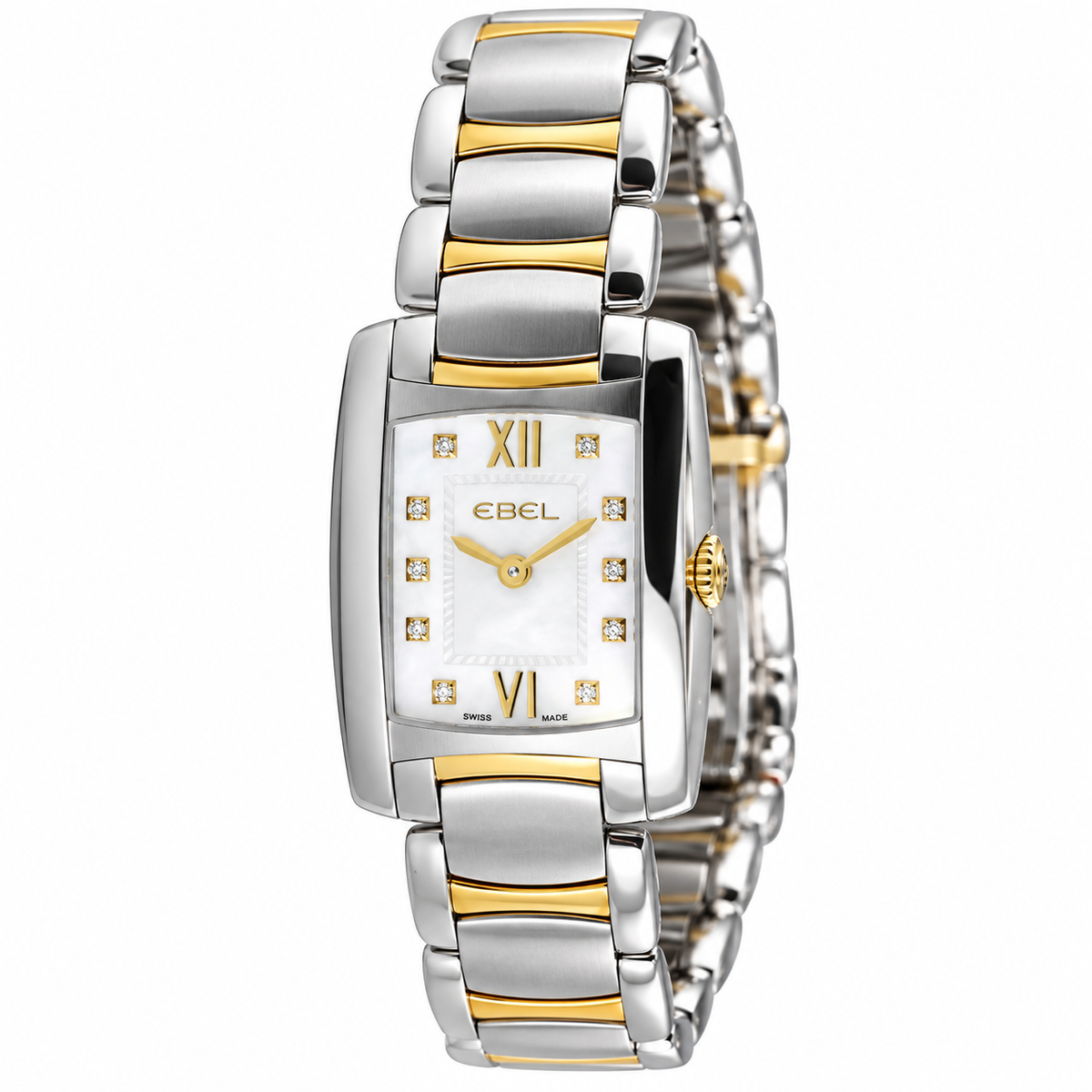 Ebel Brasilia 18k Gold Stainless Steel Mother of Pearl Diamond Watch