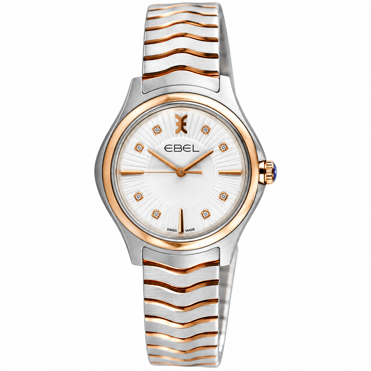 Ebel Wave Collection 18K Gold Steel Diamond Lady's Watch  A366354