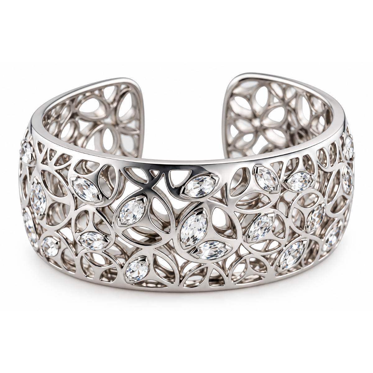 Di Modolo Sterling Silver Crystal Cuff Bracelet