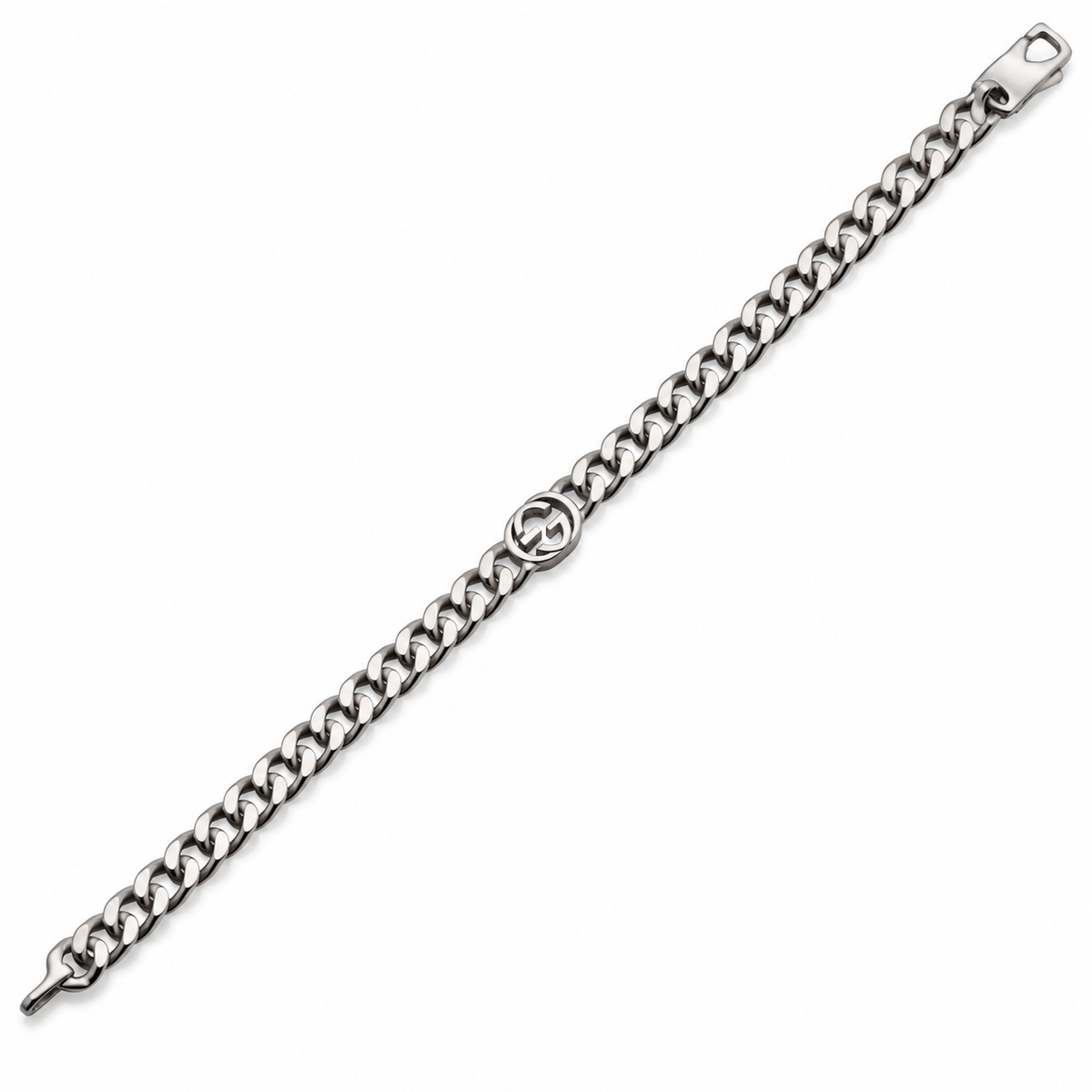 Gucci Interlocking G Sterling Silver Chain Bracelet Size 19