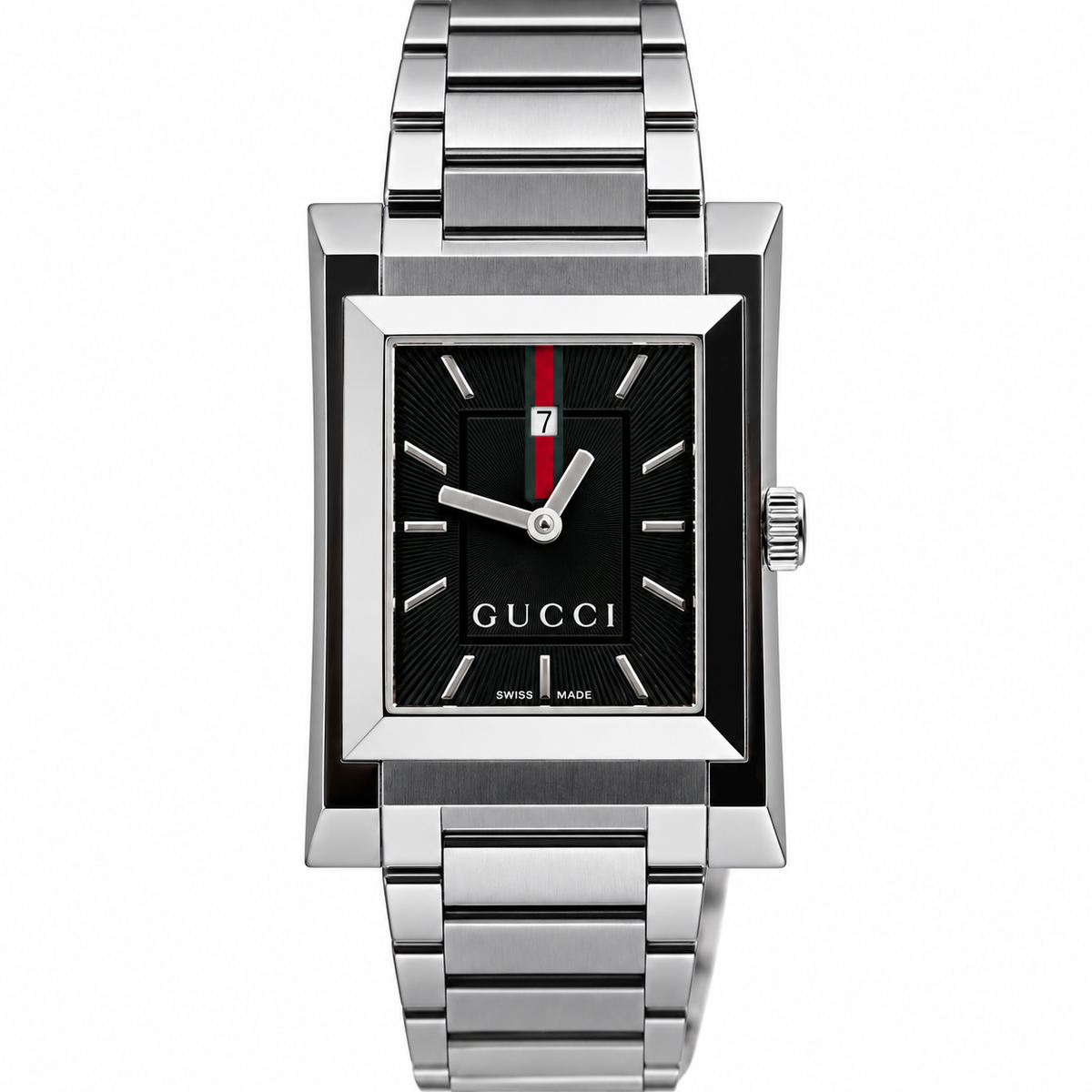 Gucci 111 Steel Black Dial Watch YA111303