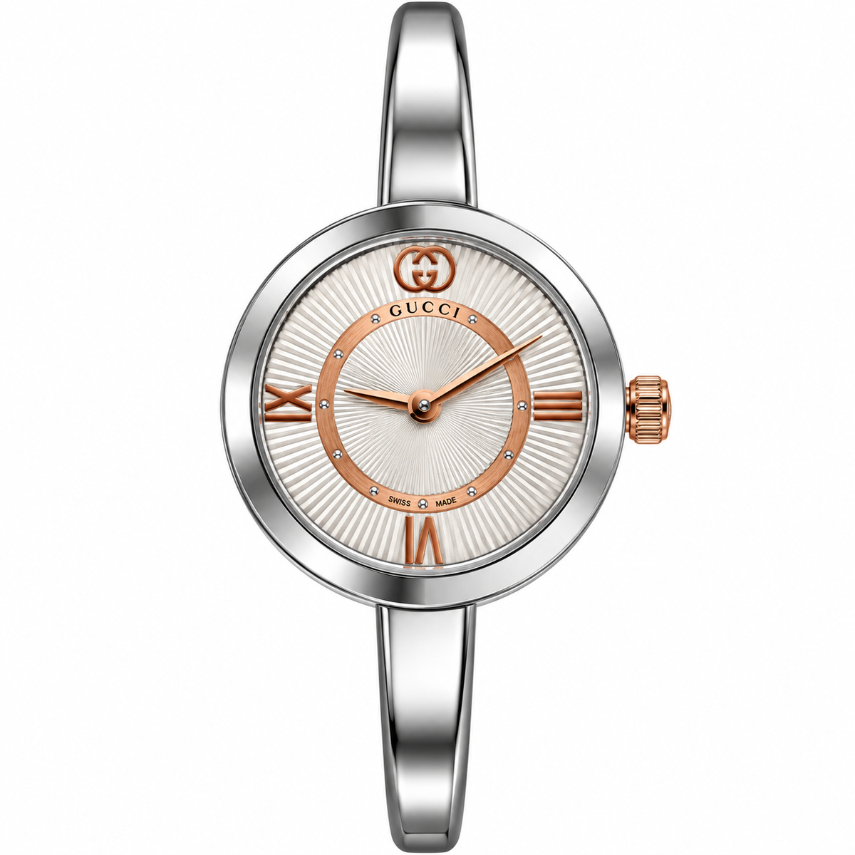 Gucci Model 2000 24mm Silver Dial Steel Ladies Watch YA167513