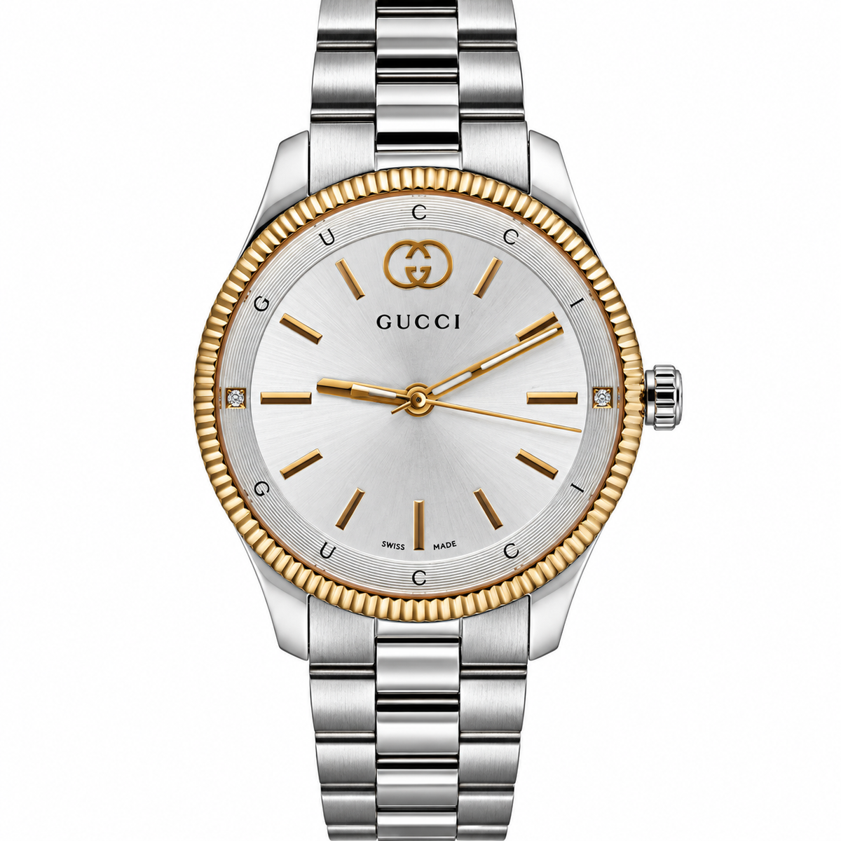 Gucci G-Timeless 29mm Gold Plated Stainless Steel Diamond Ladies Watch YA1265070