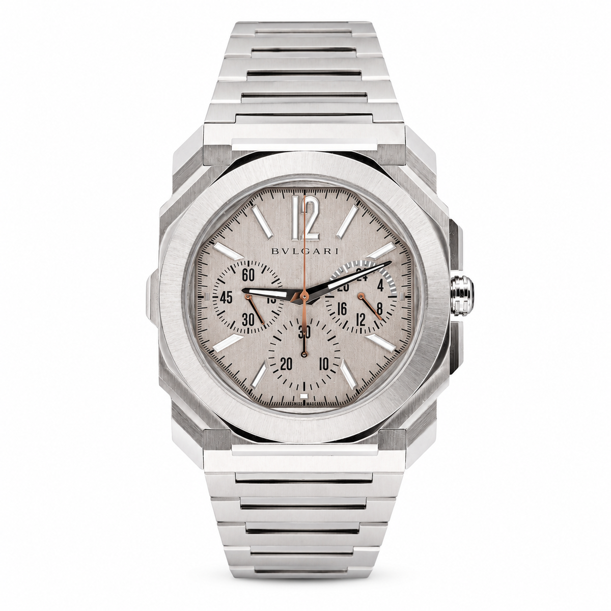 Bulgari Octo Finissimo Satin Steel Chronograph Ultra Thin Watch BGO S XT CH GMT