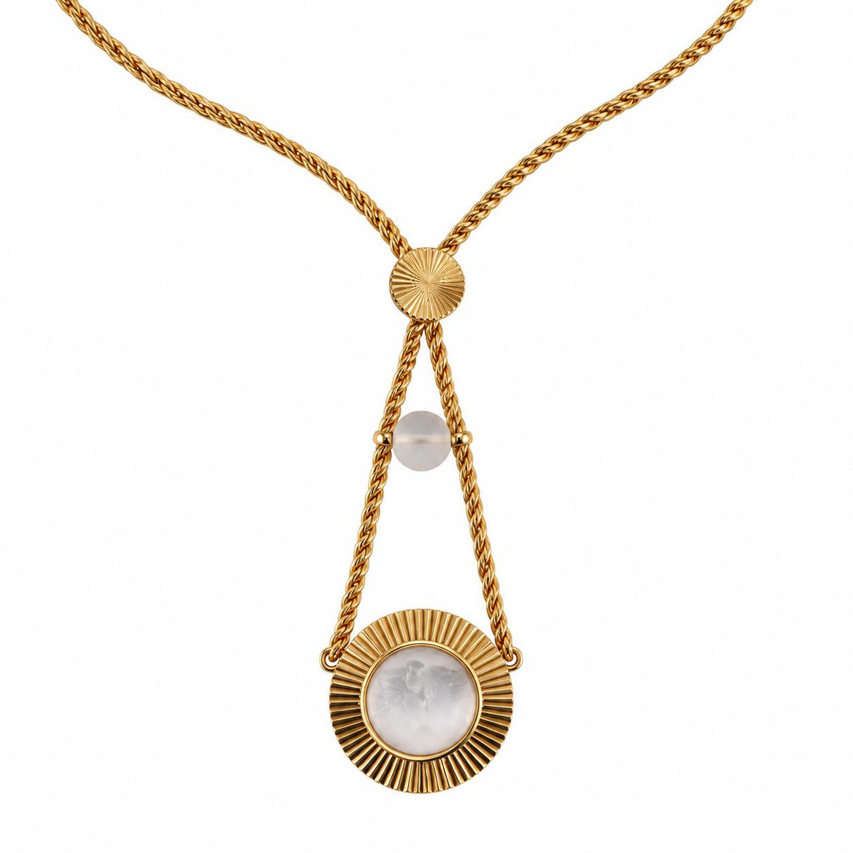 Lalique Opera National De Paris Baiser Crystal Vermeil Pendant Necklace 10529000